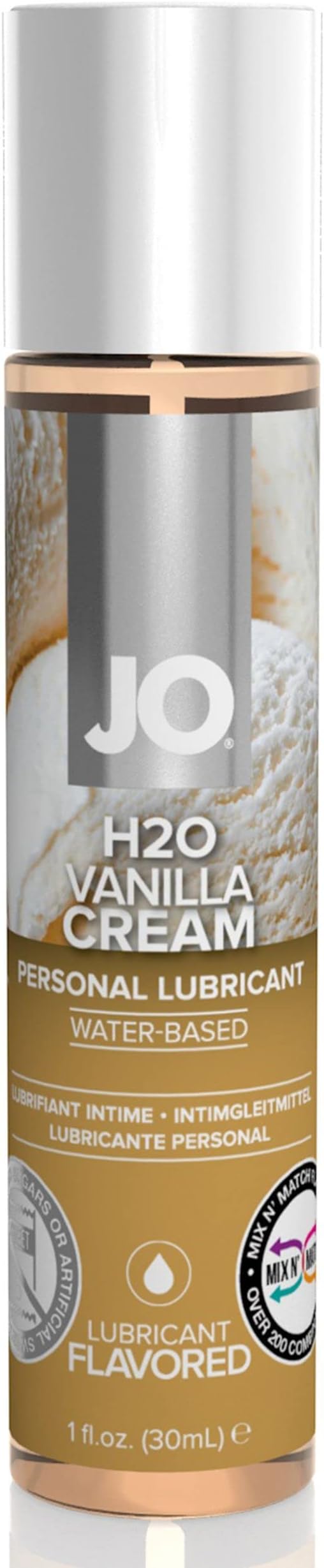 JO H2O Flavored Personal Lubricant, Vanilla Cream, 1 oz
