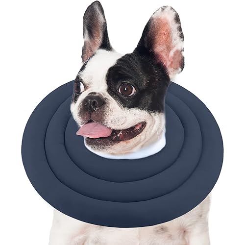 GoGoPaw Soft Dog Cone for Small Medium Dogs and Cats, Adjustable Dog Cone Alternative After Surgery, Water Resistant Pet Recovery Cone Collar for Large Dogs to Stop Licking Wounds（Grey, XL-9