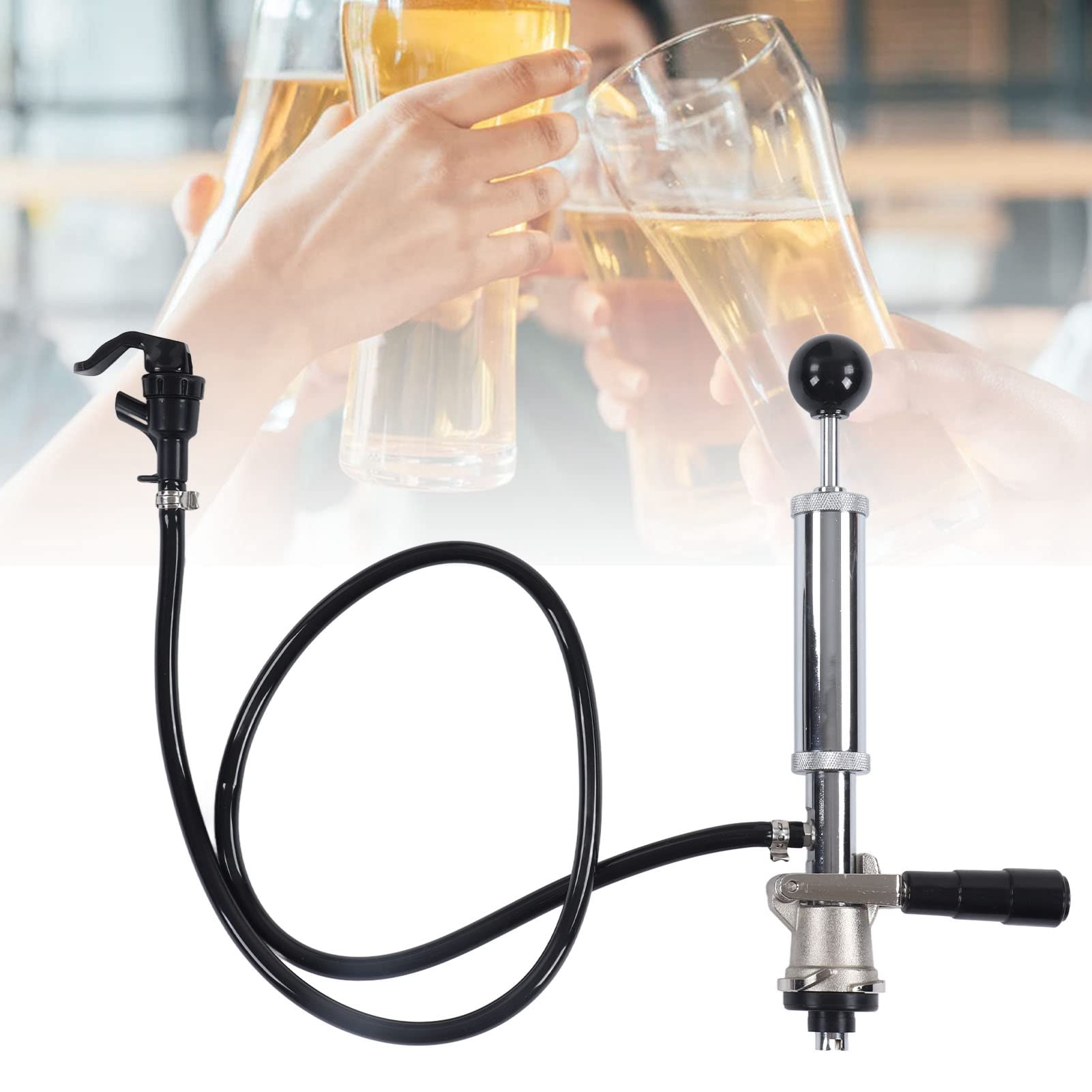 FLEXMAN Pompa per Fusti di Birra, Rubinetto Completo per Impieghi Gravosi, Accoppiatore per Sonda in Acciaio Inossidabile