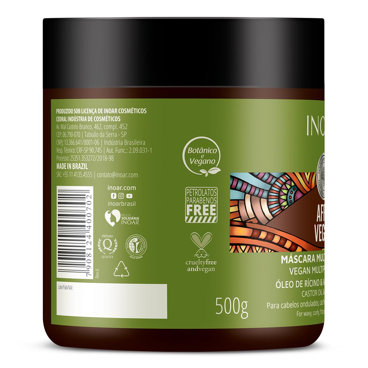 Inoar, Máscara Capilar Afro Vegan – Nutrição, Brilho e Crescimento com Óleo de Rícino, Manteiga de Karité e Vitamina E – 500g em promoção! Veja a oferta e mais achadinhos de Natural, Vegano & Clean Beauty 4 Hoje é o melhor dia para comprar Inoar, Máscara Capilar Afro Vegan – Nutrição, Brilho e Crescimento com Óleo de Rícino, Manteiga de Karité e Vitamina E – 500g com aquele preço maroto! Promoção! Aproveite a oferta! 4