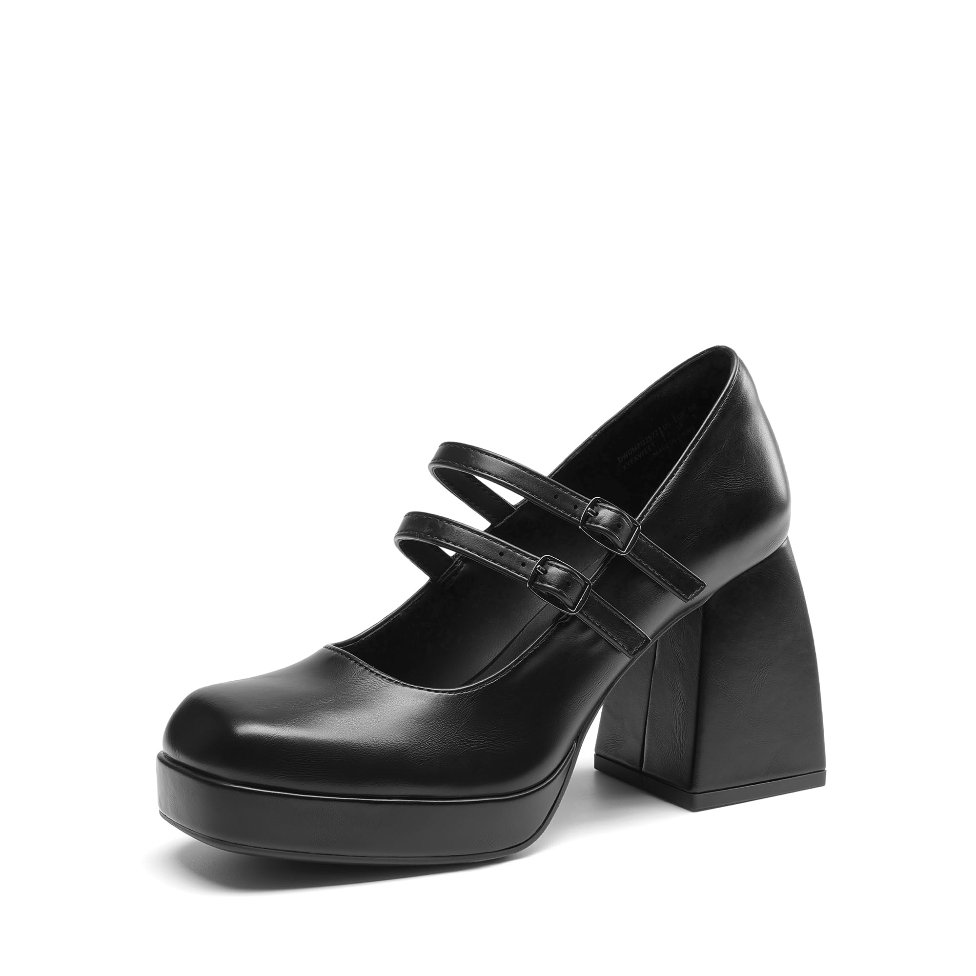 Women's Platform Mary Jane High Chunky Closed Toe Heels Block Square Toe Double Strap Dress Pumps Fashion Party Y2K Shoes-image-19