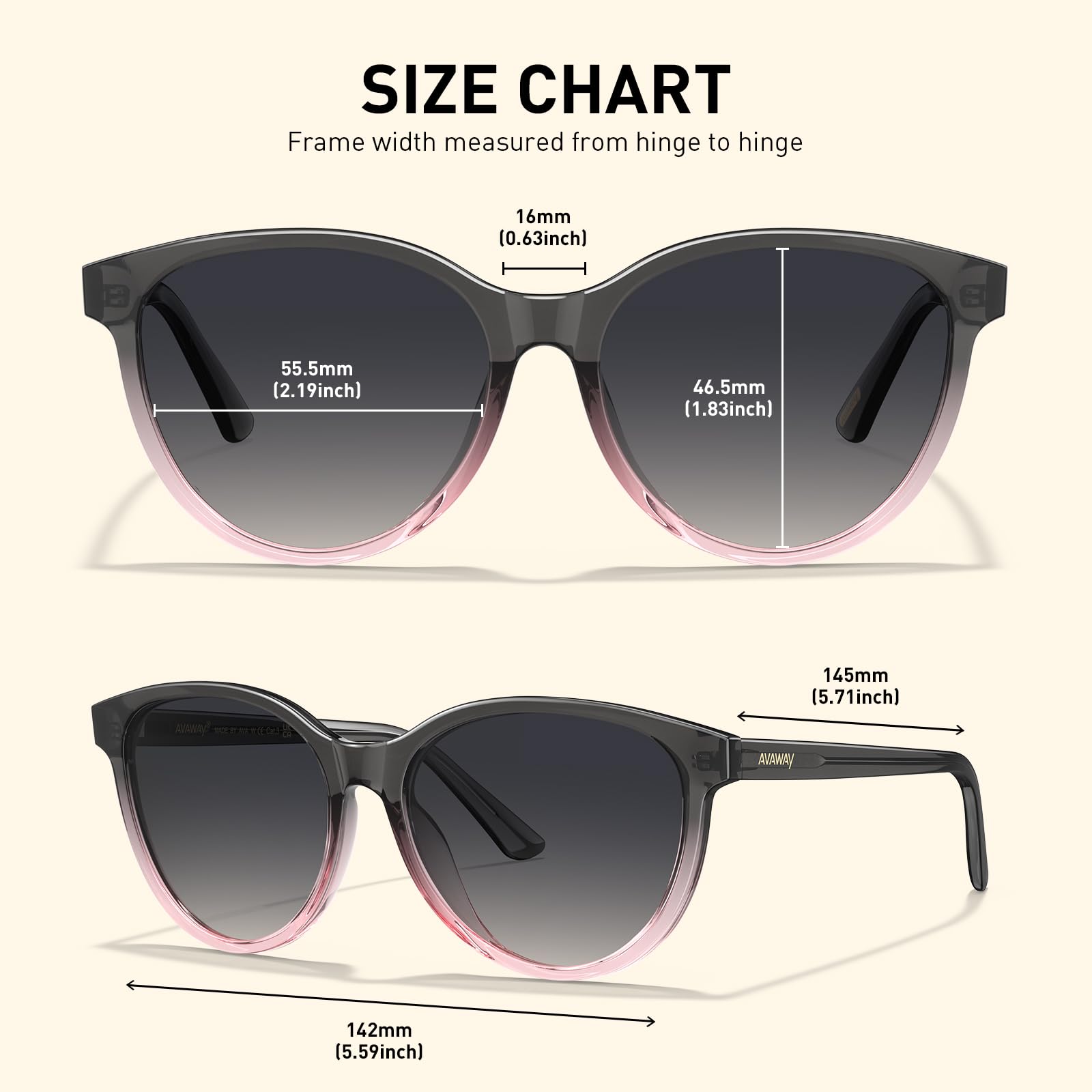 AVAWAY Occhiali da Sole da Donna Polarizzati con Protezione UV, per Fotografia, Viaggi, Guida, Categoria 3