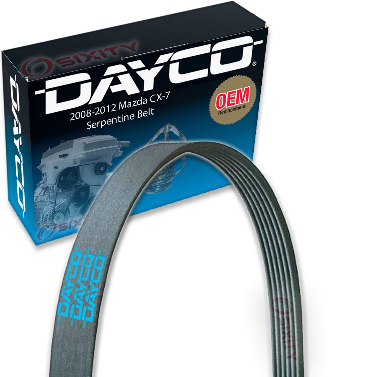 Dayco Main Drive Serpentine Belt compatible with Mazda CX-7 2.3L 2.5L L4 2008-2012