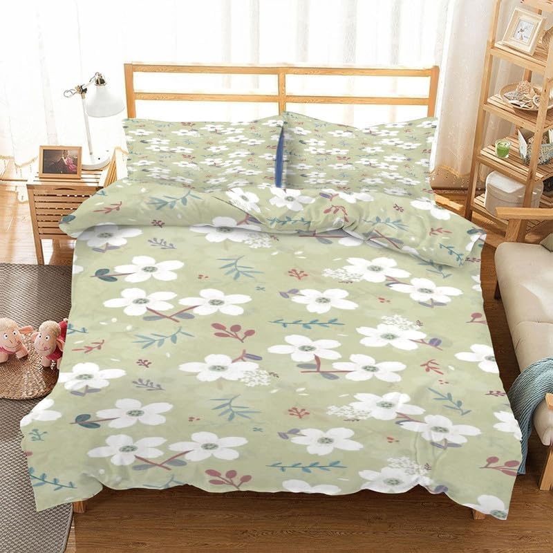Housse de couette fleurs 120x150 cm en microfibre douce premium - 4