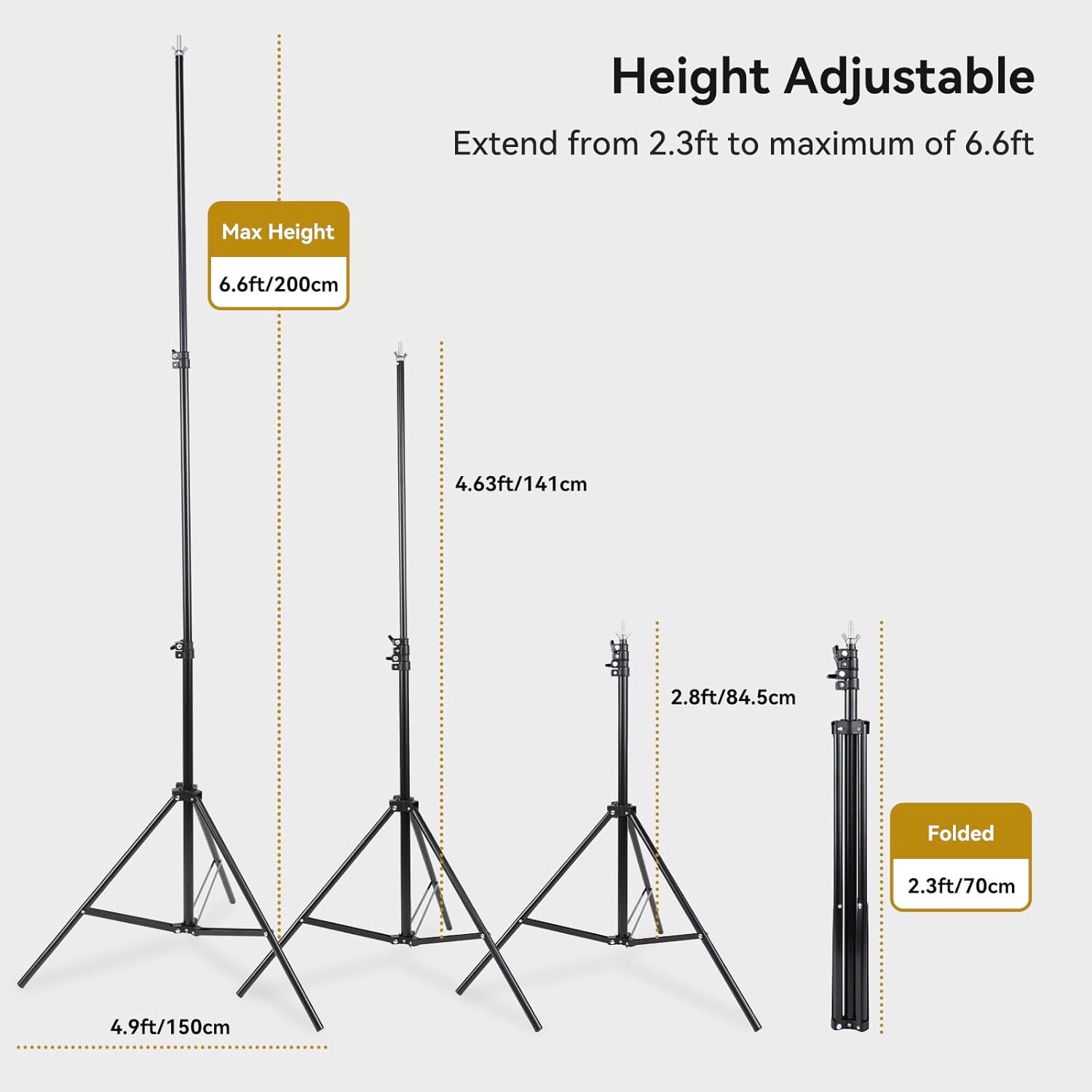 UTEBIT T-Shape Backdrop Stand Support Kit 6.6x5ft, Adjustable Photo Backdrop Stand with 3 Strong Spring Clamps, Photography Videography Studio Green Screen Backdrop Stand Portable for Parties