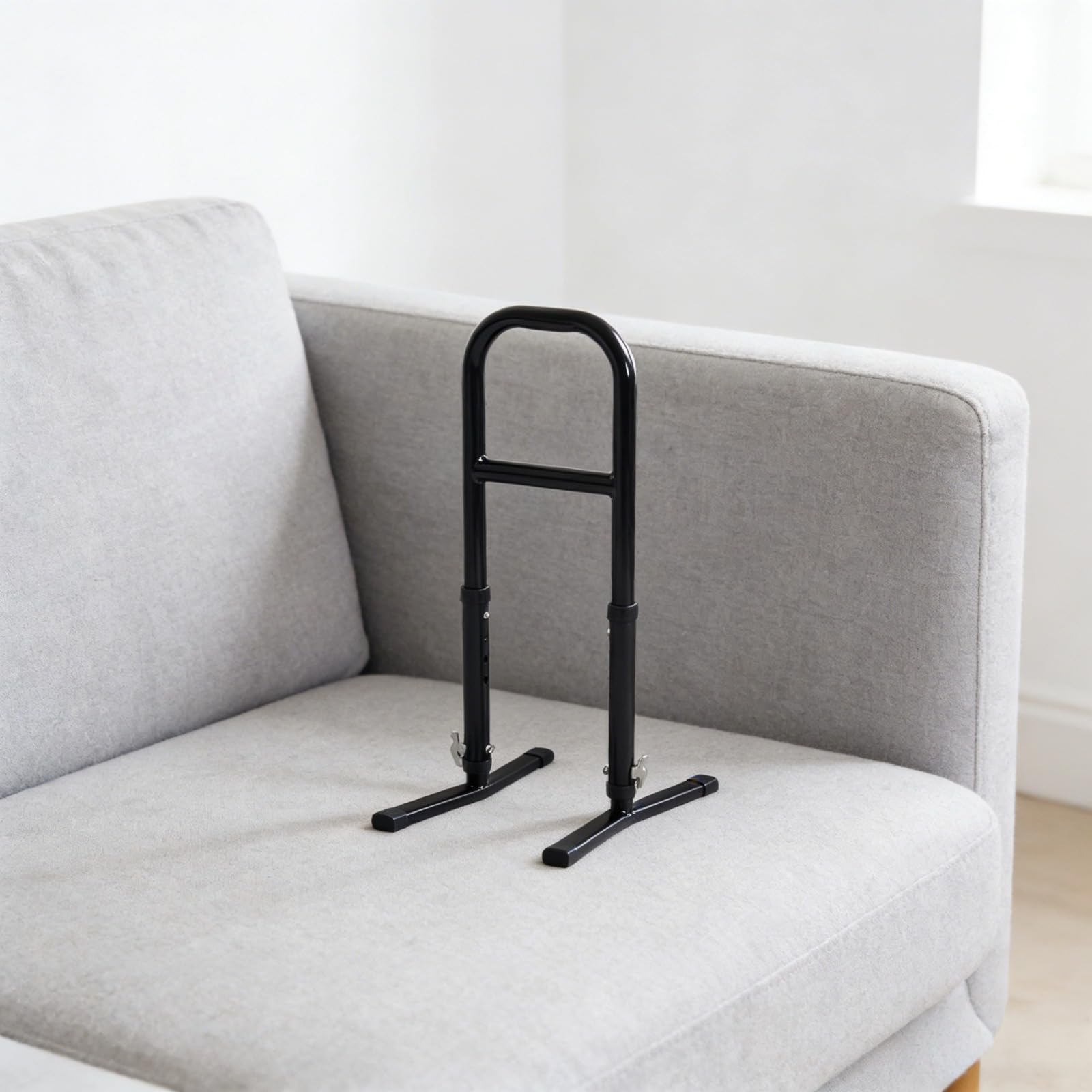 Supporto di supporto per anziani, altezza regolabile, con doppia base antiscivolo, supporto portatile per la mobilità, capacità 272 kg, strumento di supporto leggero per la vita quotidiana