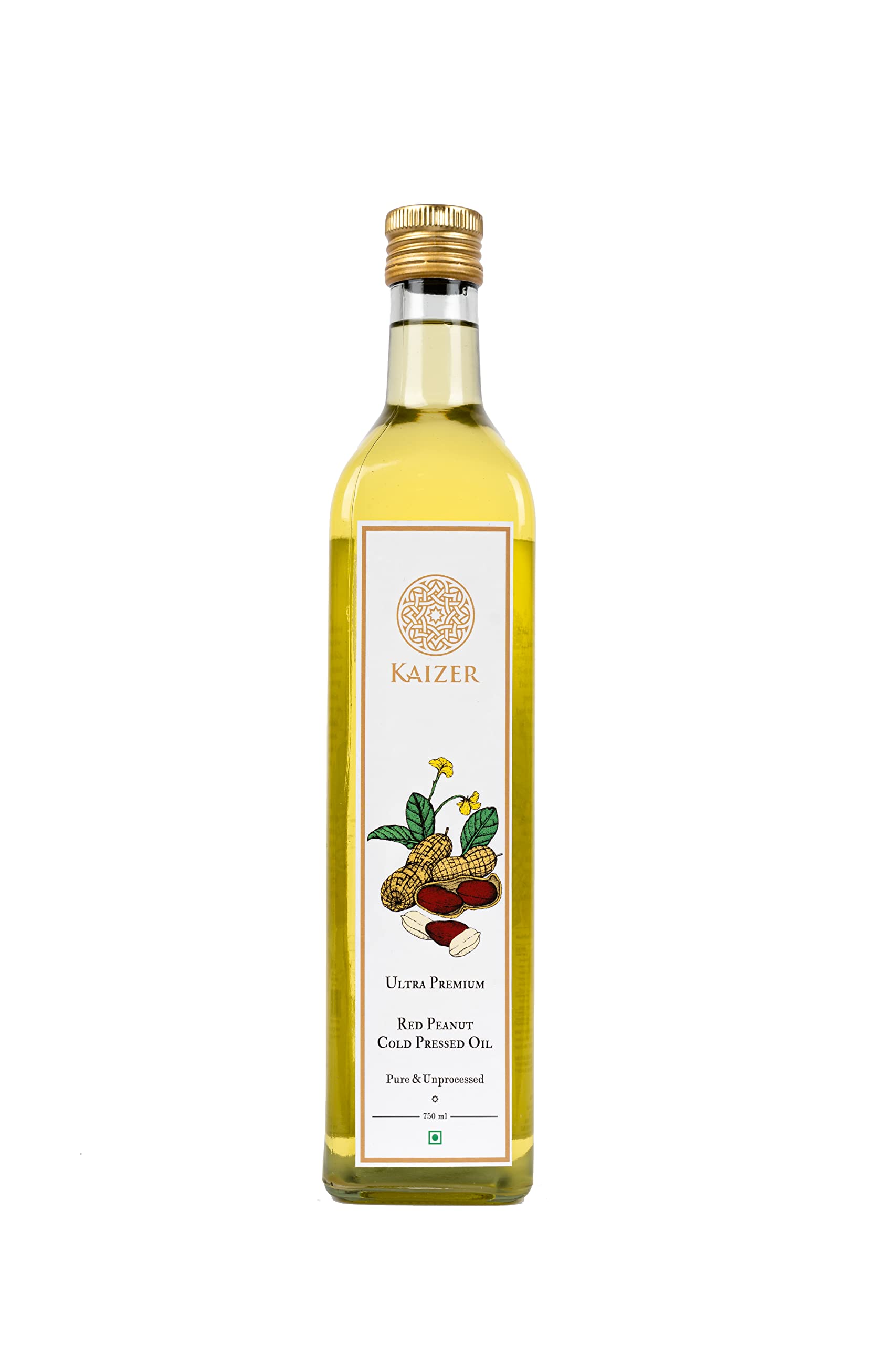 KAIZER Ultra Premium Red Peanut Cold Pressed Oil, Pure & Unprocessed, 750 ml (B09ZB6VVLM) Amazon Price History, Amazon Price Tracker