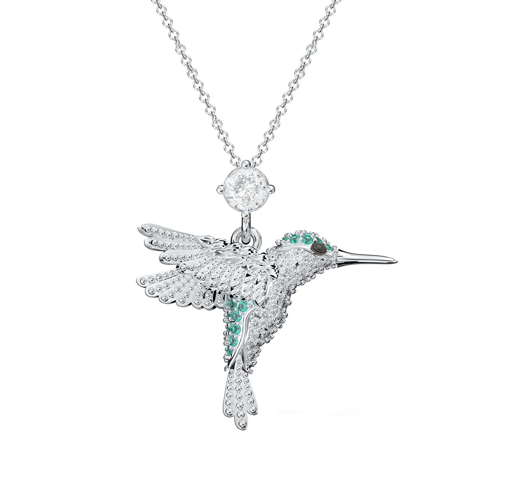 MXIN S925 Animal Hummingbird Necklace - Embellished with Crystals From Swarovski for Women