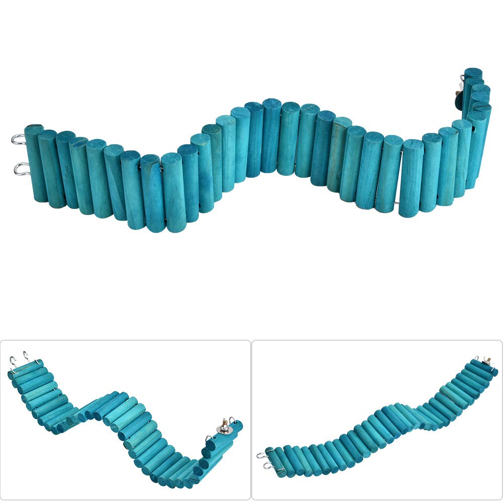 Zerodis 6 * 50 CM Mascota hámster Loro Escalada de pie Escalera de Madera Juguete Suave Escalera Puente Colgante Juguete de Entrenamiento para Animales pequeños