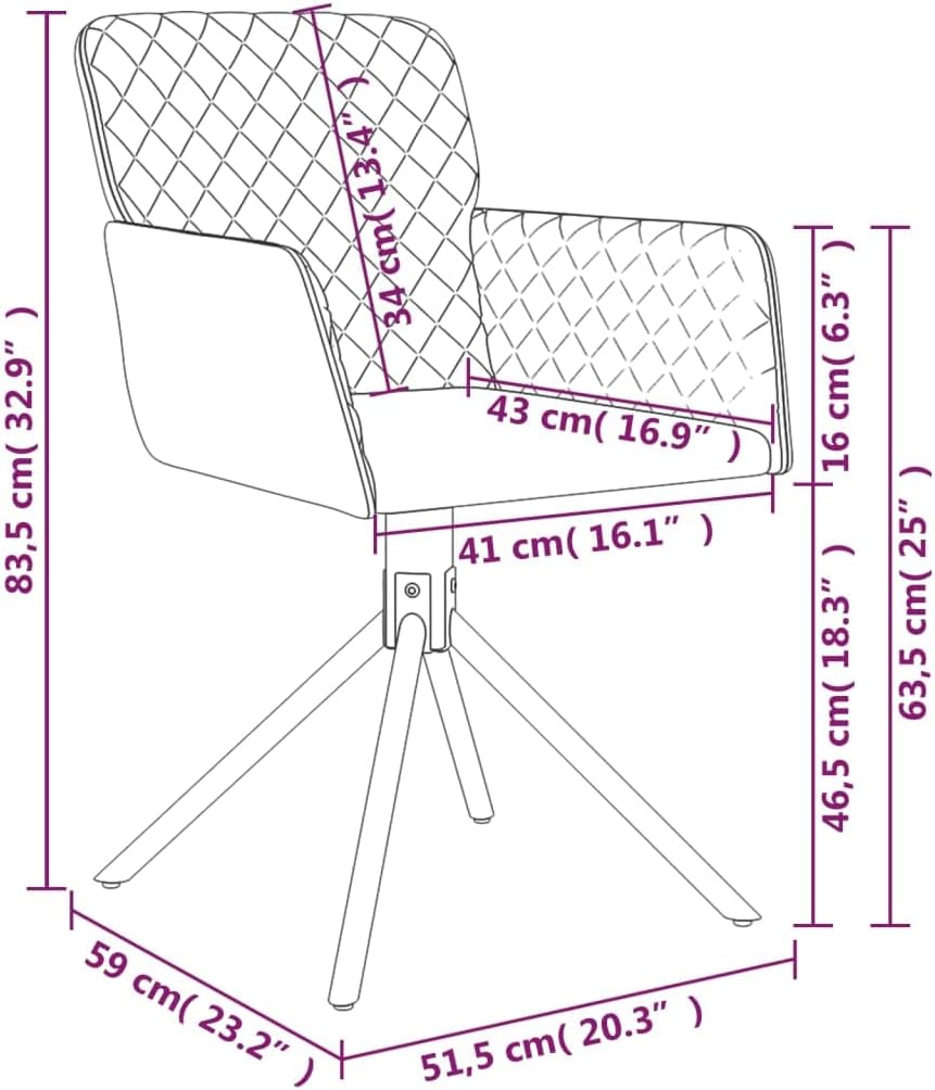 vidaXL Swivel Dining Chairs Set, 2 pcs in Light Gray Velvet - Modern Design, Spacious Comfort, Metal and Plywood Structure, Compliant with CA Prop 65