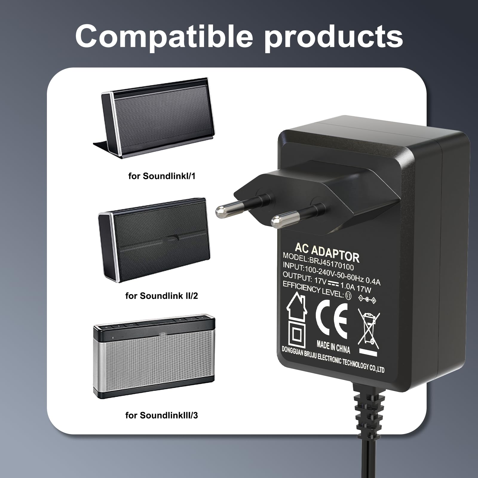 17V 1A Chargeur Pour Enceintes Bluetooth Bose SoundLink 1, 2