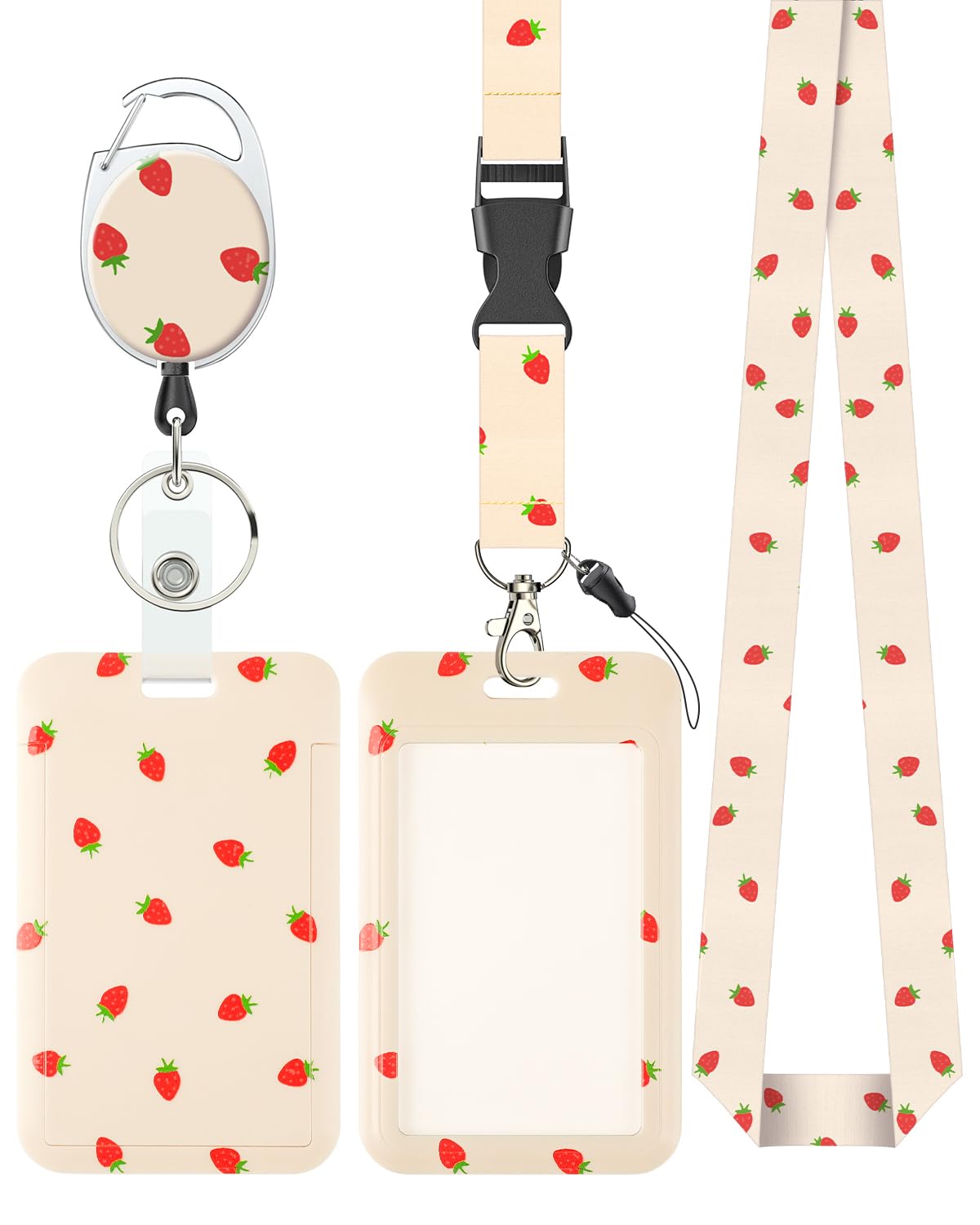 Uniclife Cute ID Badge Holder with Retractable Badge Reel & Lanyard
