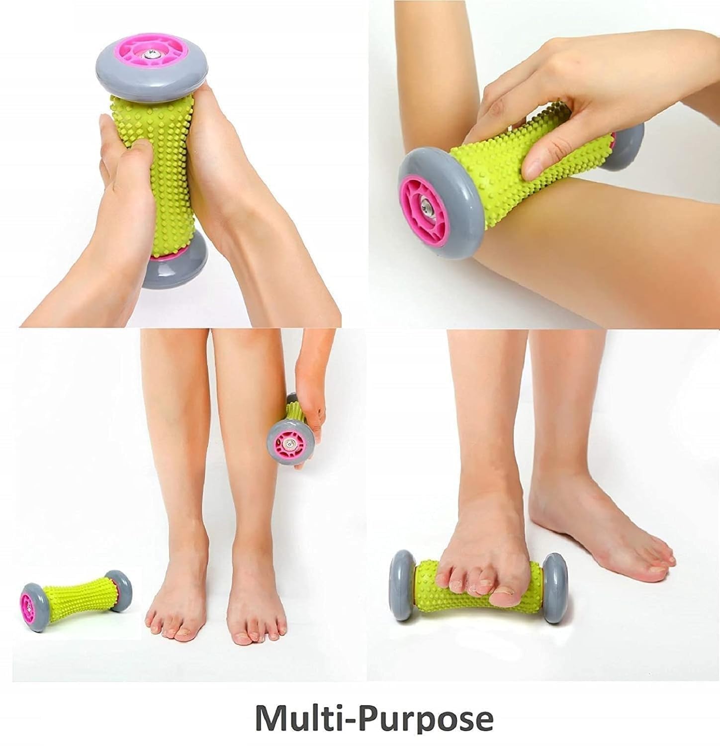VIRADHAM Foot Massage Roller – Ergonomic Pain Relief Tool for Feet, Back, Sciatica, Knees, Plantar Fasciitis – Compact Massager for Deep Tissue Therapy – Relaxation at Home or Office – Green 3