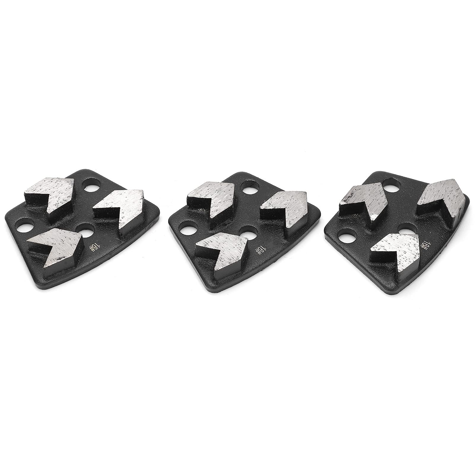 3 szt. Buty do Szlifowania Diamentów, 16# Czarne Trapezowe Szlifierki Diamentowe do Szlifowania Betonu Buty Narzędzie Tnące Zestaw Dysków