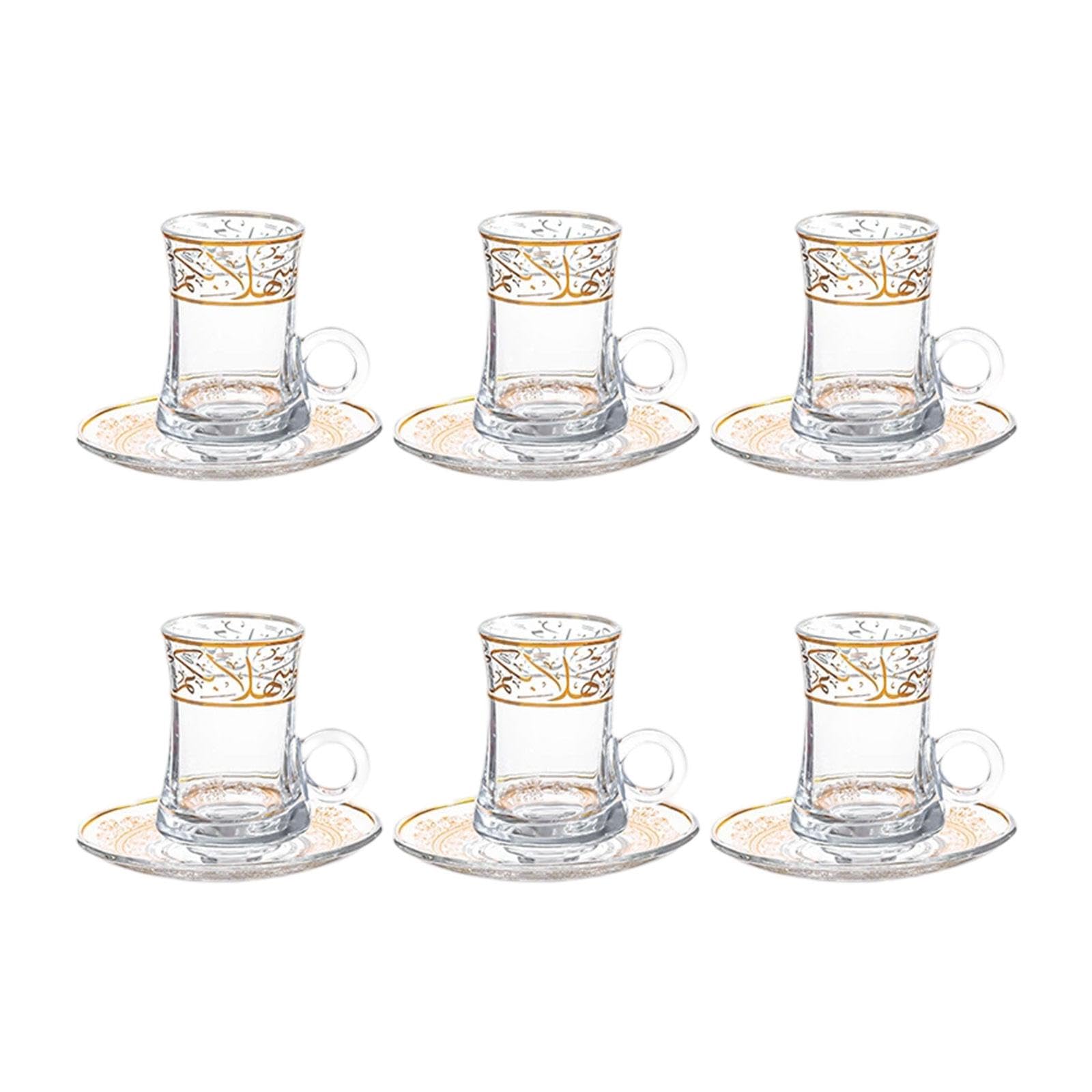 6pcs Tea Becher Kaffeetassen Milchsaft Tasse Hitzefeste Kaffeetasse mit Untertassen -Espresso -Tassen für Milchsaft