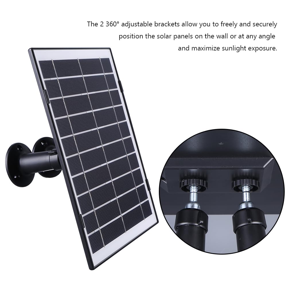 Solar Ladegerät 30W 5V für EufyCam/Wyze Cam Überwachungskamera, USB-C Anschluss, Solarpanel Ladegerät für Garten Beleuchtung, IP65 wasserdicht, mit 360° Verstellbar Halterung (A)