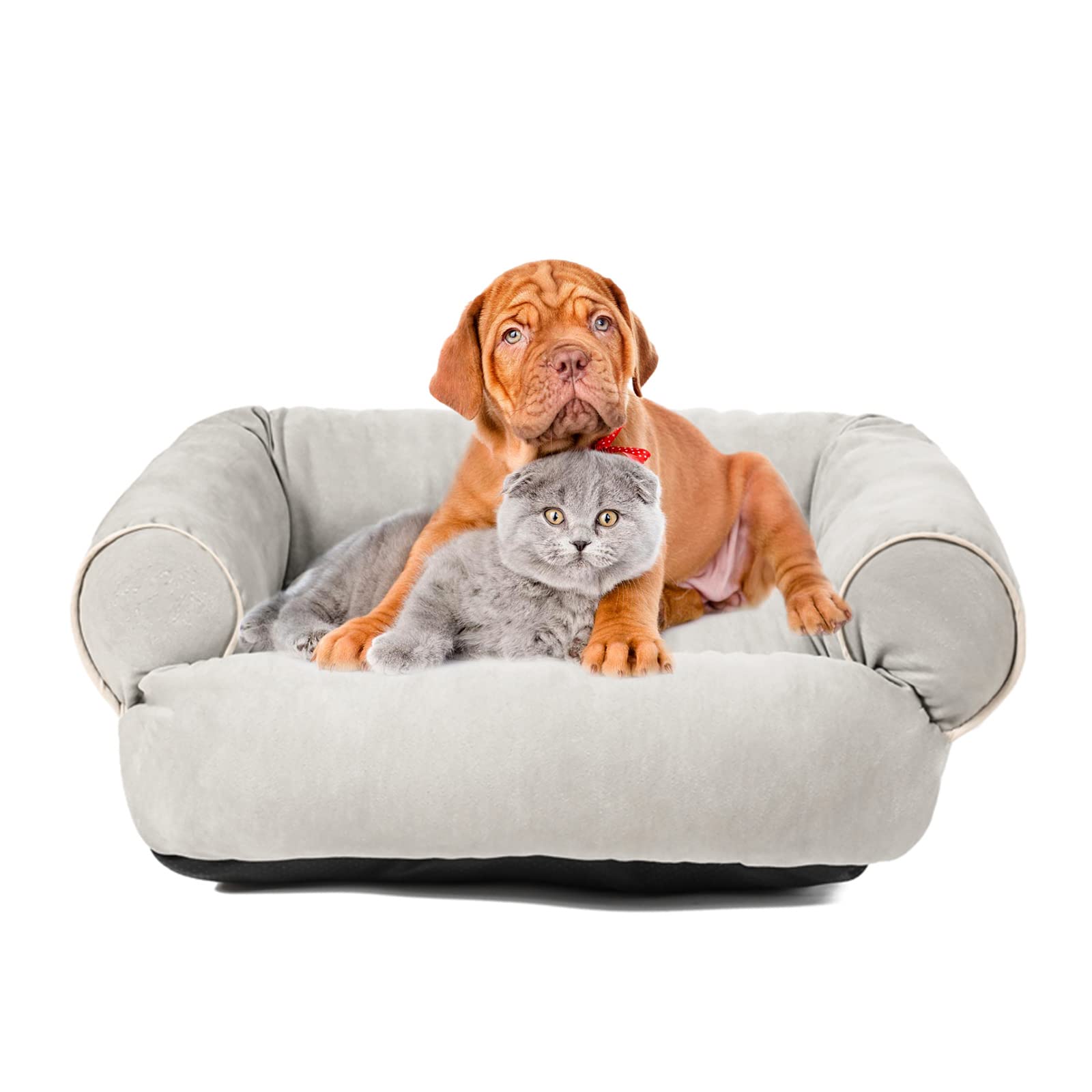PETCUTE Self Warming Pet Bed for Cats Small Dogs,Machine Washable Dog Bed, Super Soft Orthopedic Cat Beds with Non-slip Waterproof Bottom,Sofa Bed for Small Medium Dogs or Cats,Dog Sofa & Couch