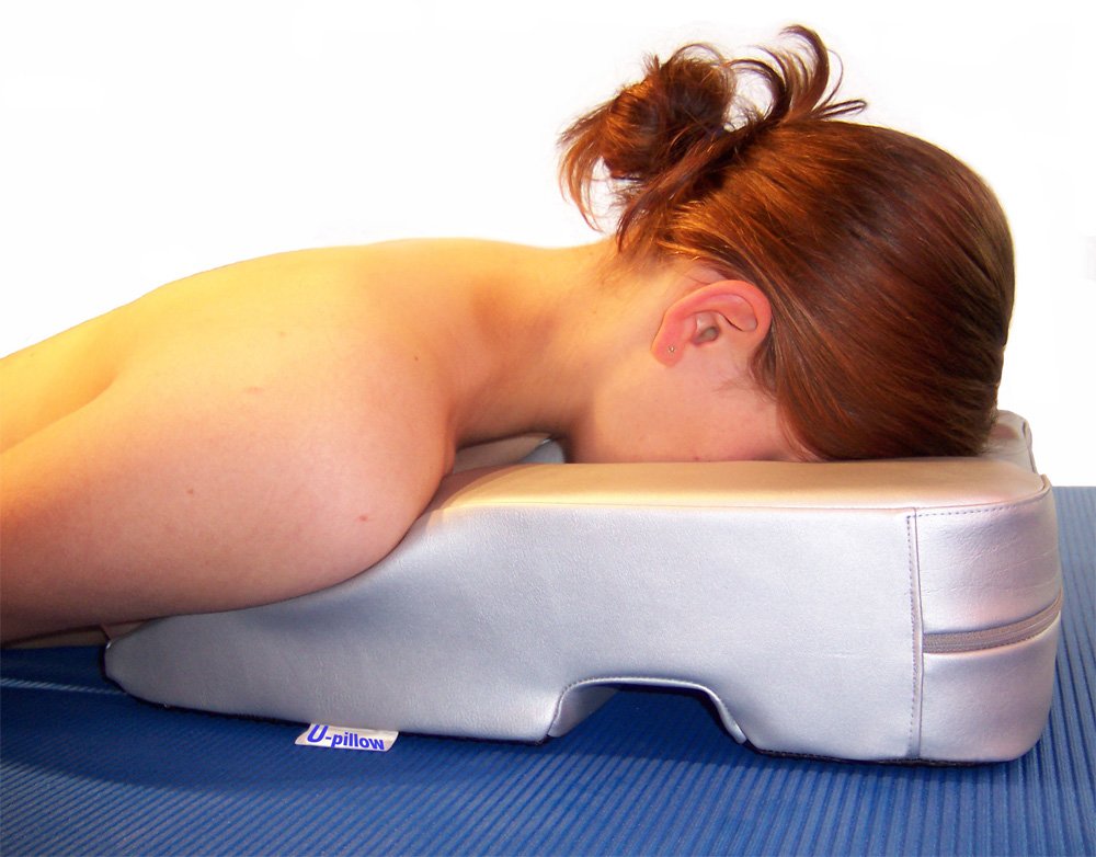 nudischer BAUCHLAGEKISSEN U-Pillow | Massage+Therapiekissen | Skai grau