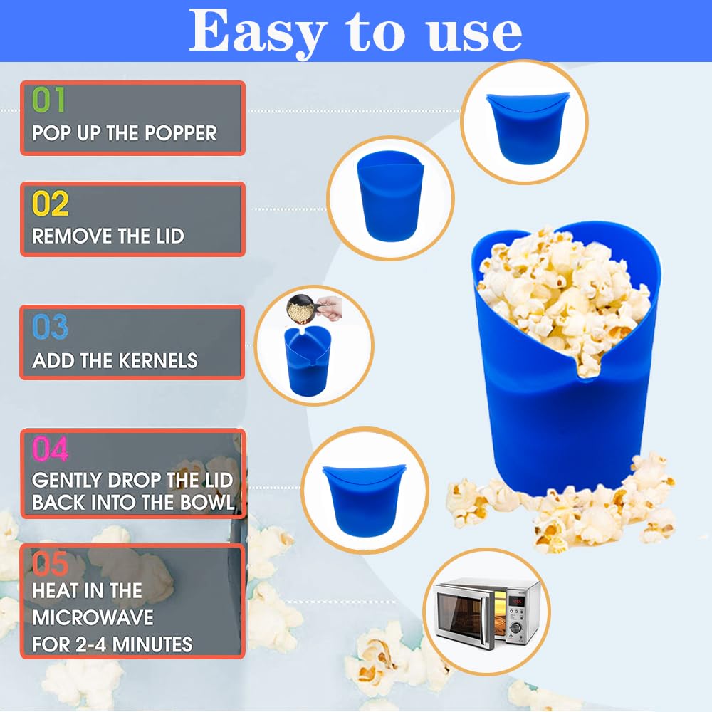 Popper À Pop-Corn En Silicone, Bol Pliable Sans Bpa - 18 Couleurs Popper À Pop-Corn En Silicone, Bol Pliable Sans Bpa - 18 Couleurs