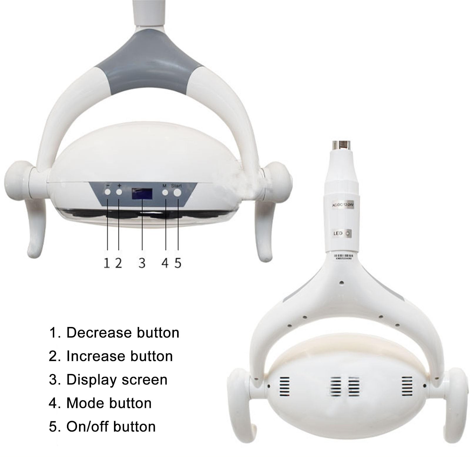 Lampada per Visita Medica Mobile da 30W, Lampada Scialitica Dimmerabile, Lampada per Visita Chirurgica, Apparecchiatura per Terapia Orale da Pavimento, con 9 Lampadine a LED