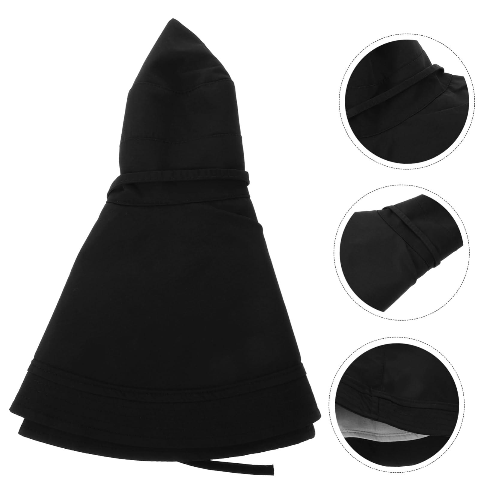 Sombrero Sol de ala Ancha Negro Protección UV para Mujer