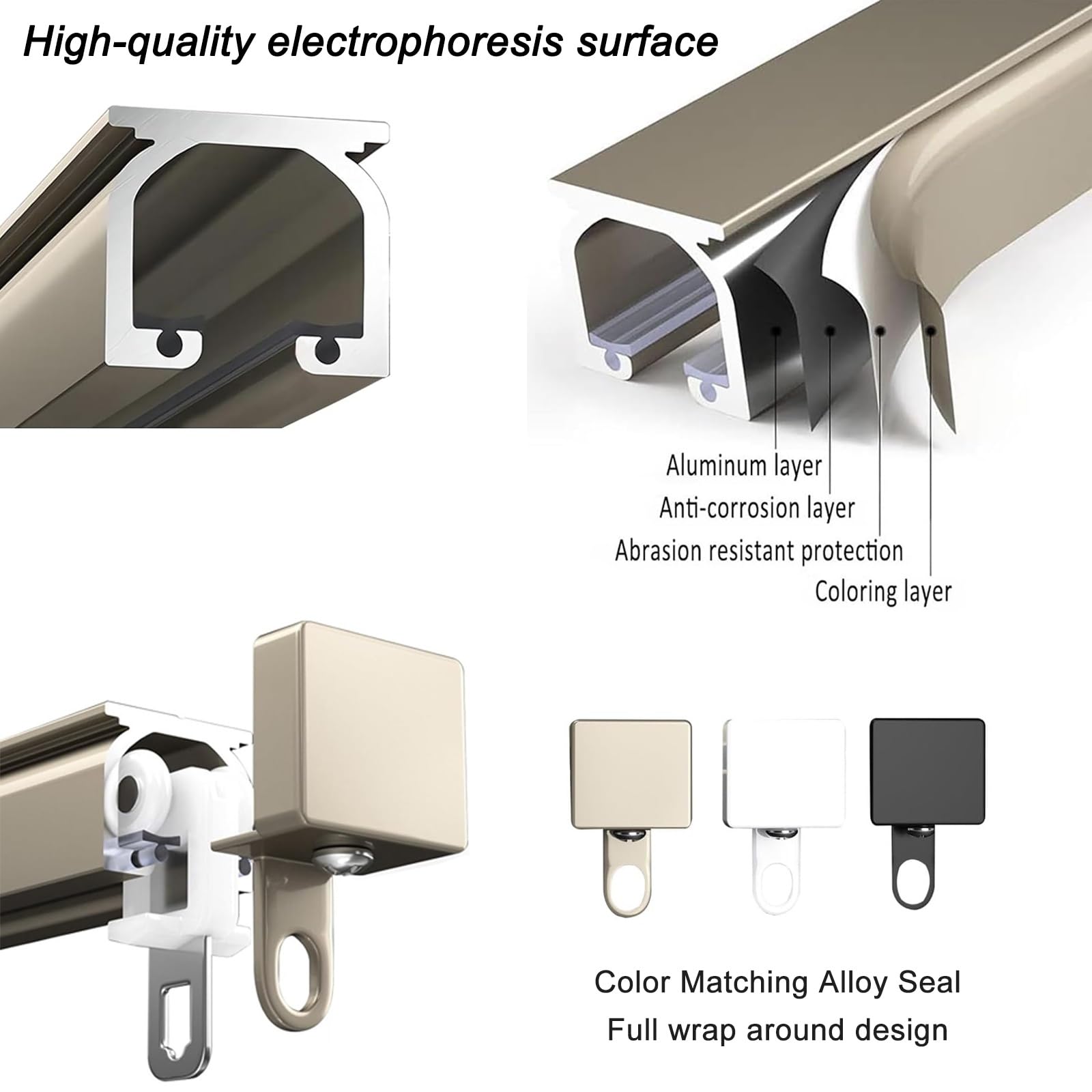 Wysokiej jakości regulowany aluminiowy system karniszy do zasłon - naścienne karnisze i szyny 50-500 cm do zasłon i ścianek działowych - elegancka biel z łatwym montażem i płynnym przesuwaniem