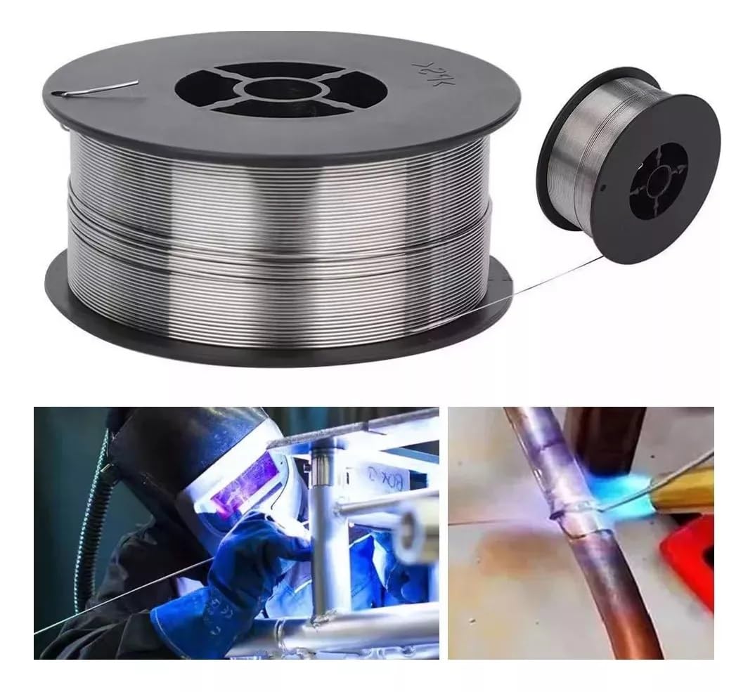 Topolenashop Filo Animato No Gas 0,8 mm 1 kg per Saldatrice MIG – Bobina Filo Continuo Auto-Protetto FCAW – Classificazione E71T-GS – Per Saldature su Acciaio