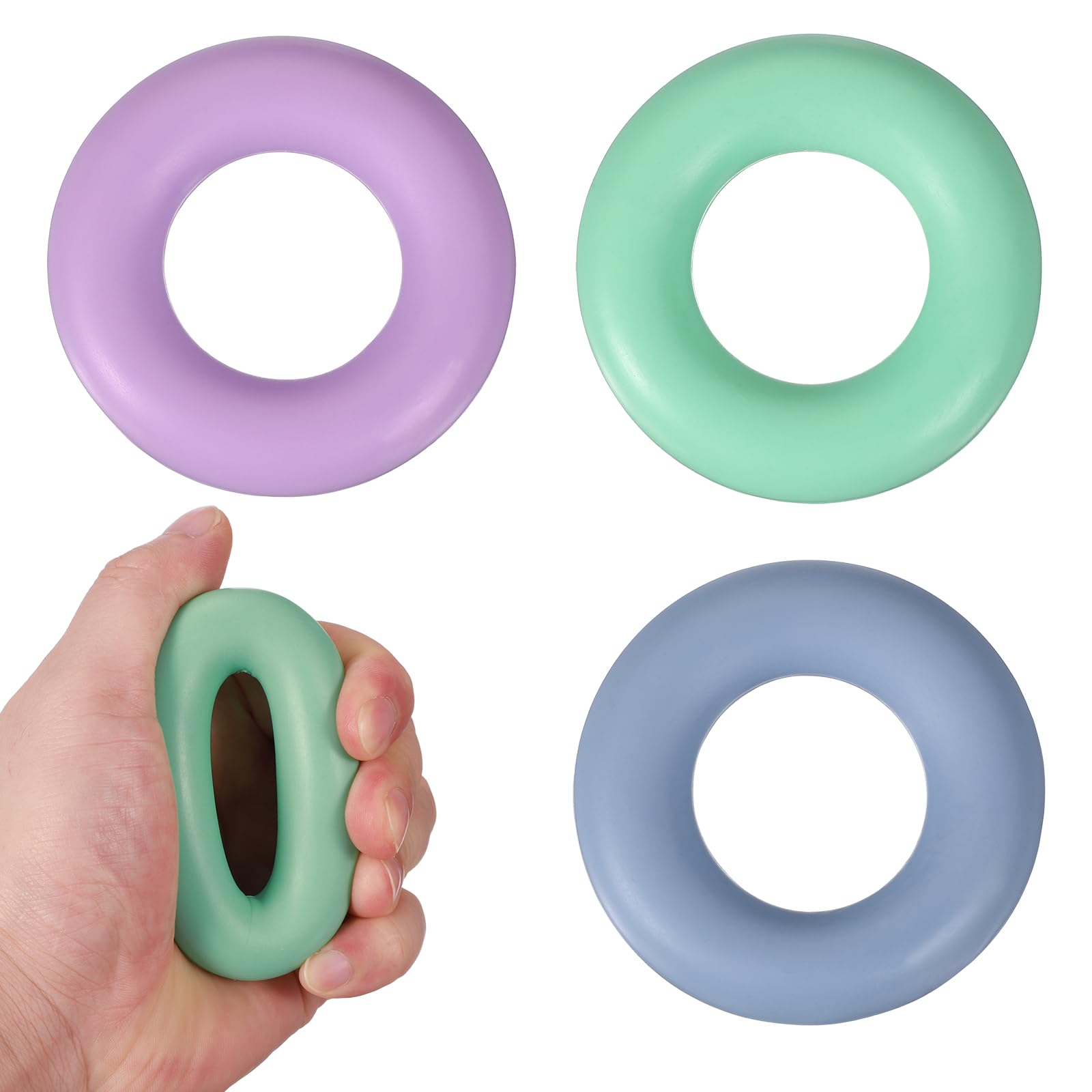 YELARXI Grip Strength Trainer Rings, Portable Hand Grip Strengthener Finger Forearm Strengthener - Fitting for (Athletes/Rock Climbing/Fitness), 2.8" & 40, 50, 60 LB & Assorted Color
