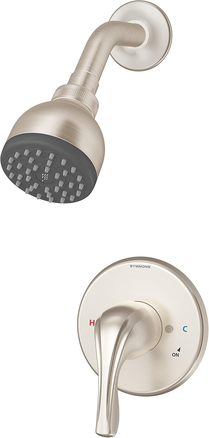 Symmons 9601-PLR-1.5-TRM-STN Origins Single Handle 1-Spray Shower Trim in Satin Nickel - 1.5 GPM (Valve Not Included)