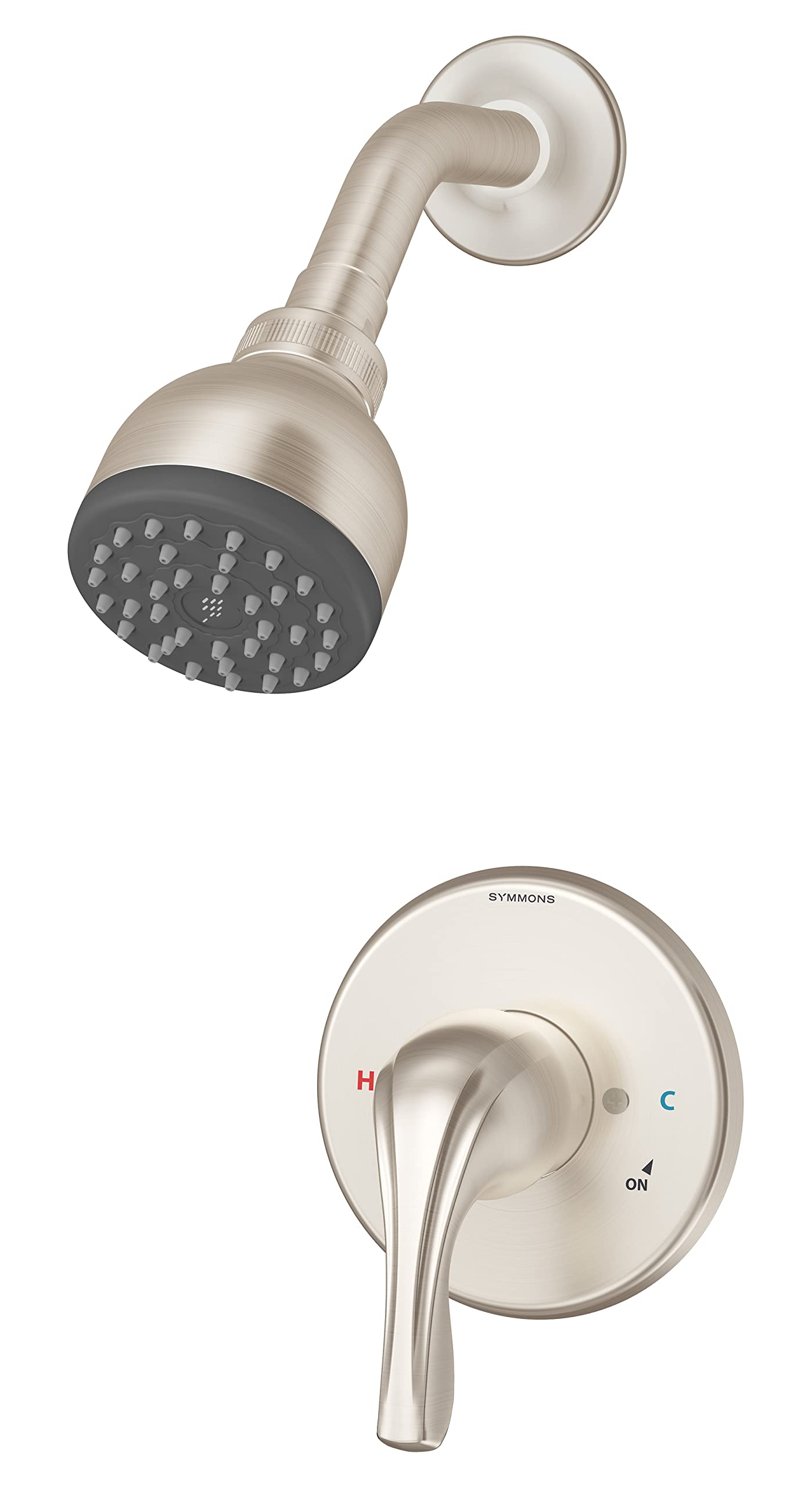 Symmons 9601-PLR-1.5-TRM-STN Origins Single Handle 1-Spray Shower Trim in Satin Nickel - 1.5 GPM (Valve Not Included)