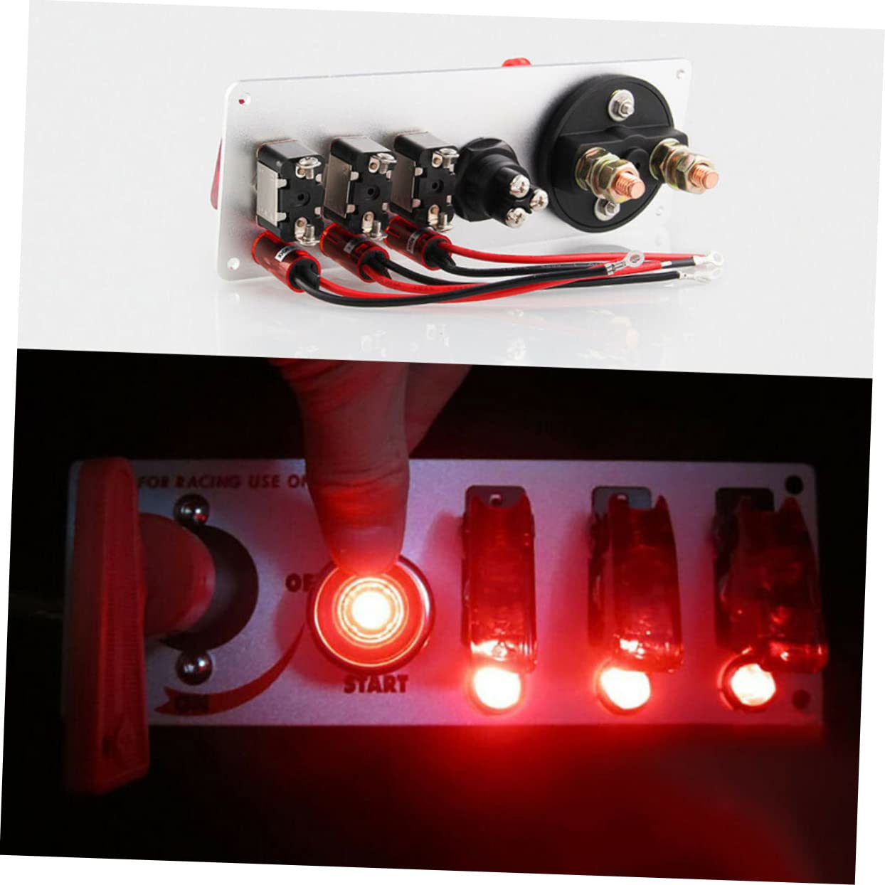 Gatuida Interruptor De Encendido Para Coche Botón De Arranque Del Panel De Motor Para Coche De Carreras Panel De Encendido y Arranque Del Motor