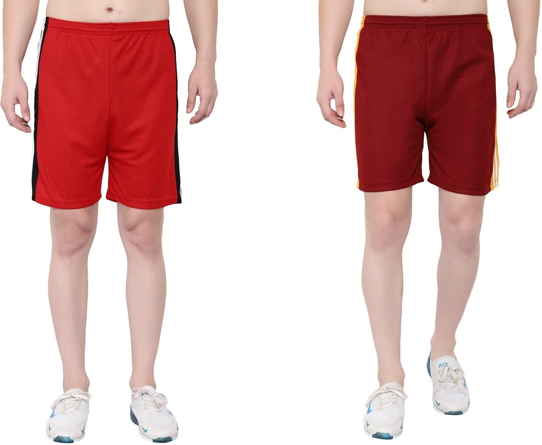 Solid Men Multicolor Regular Shorts S-JAL_725-Red-Mehoon-image-13