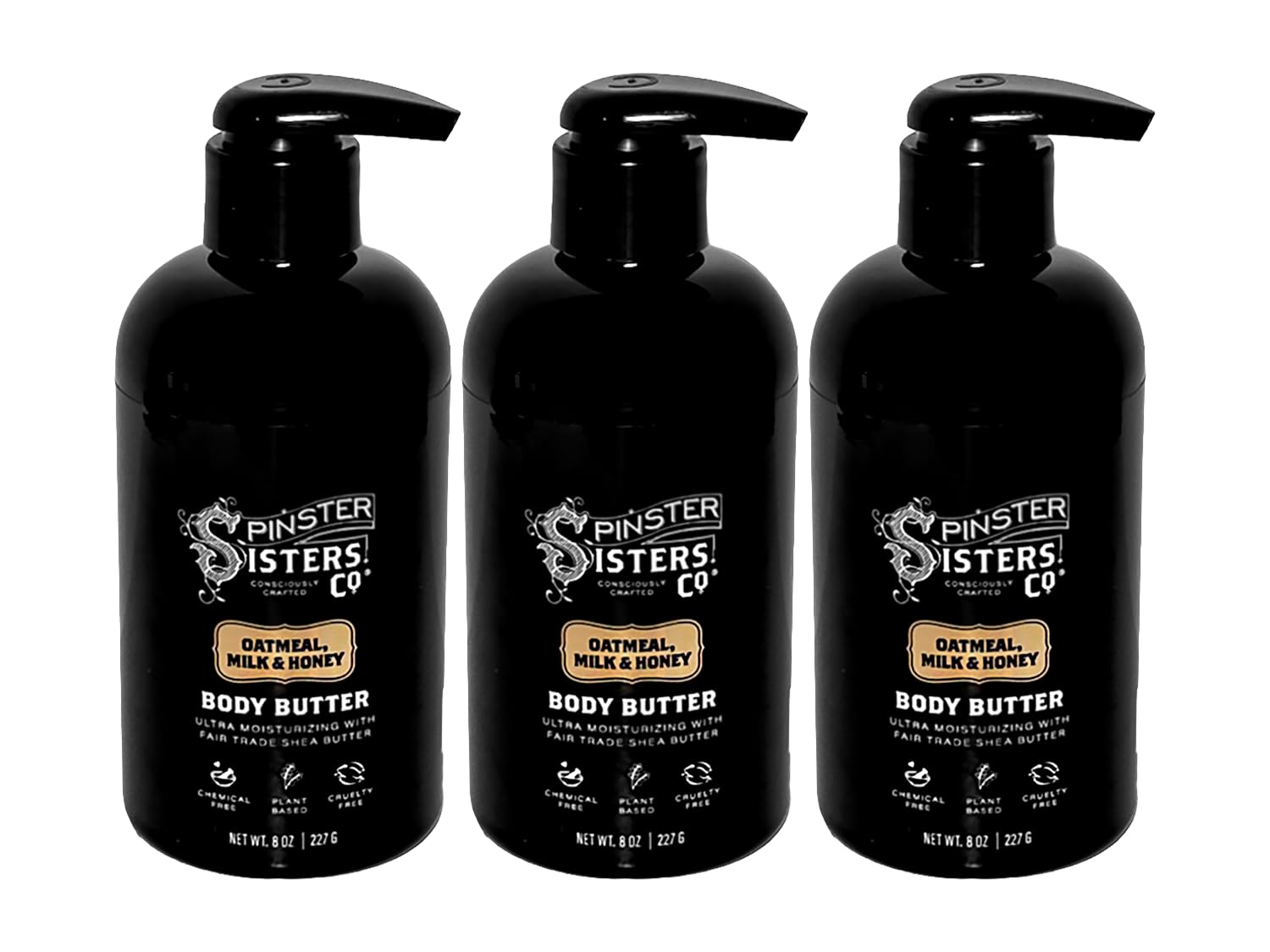 Spinster Sisters Oatmeal Milk & Honey Body Butter Set - Natural, Handcrafted, nourishing, moisturizing, hydrating, premium, luxurious, Body Moisturizer