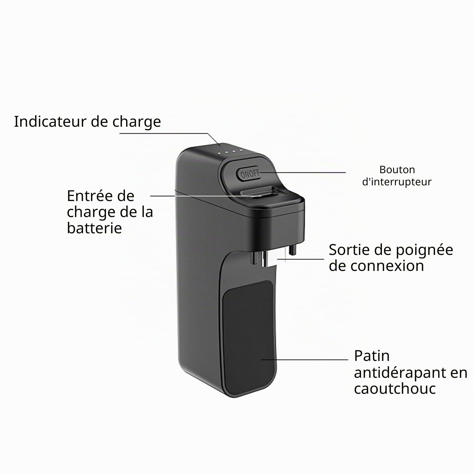 Batterie 3500 MAh pour Manette, Chargeur de Batterie Rechargeable Portable pour Poignée avec Indicateur LED, Câble de Charge USB Type C