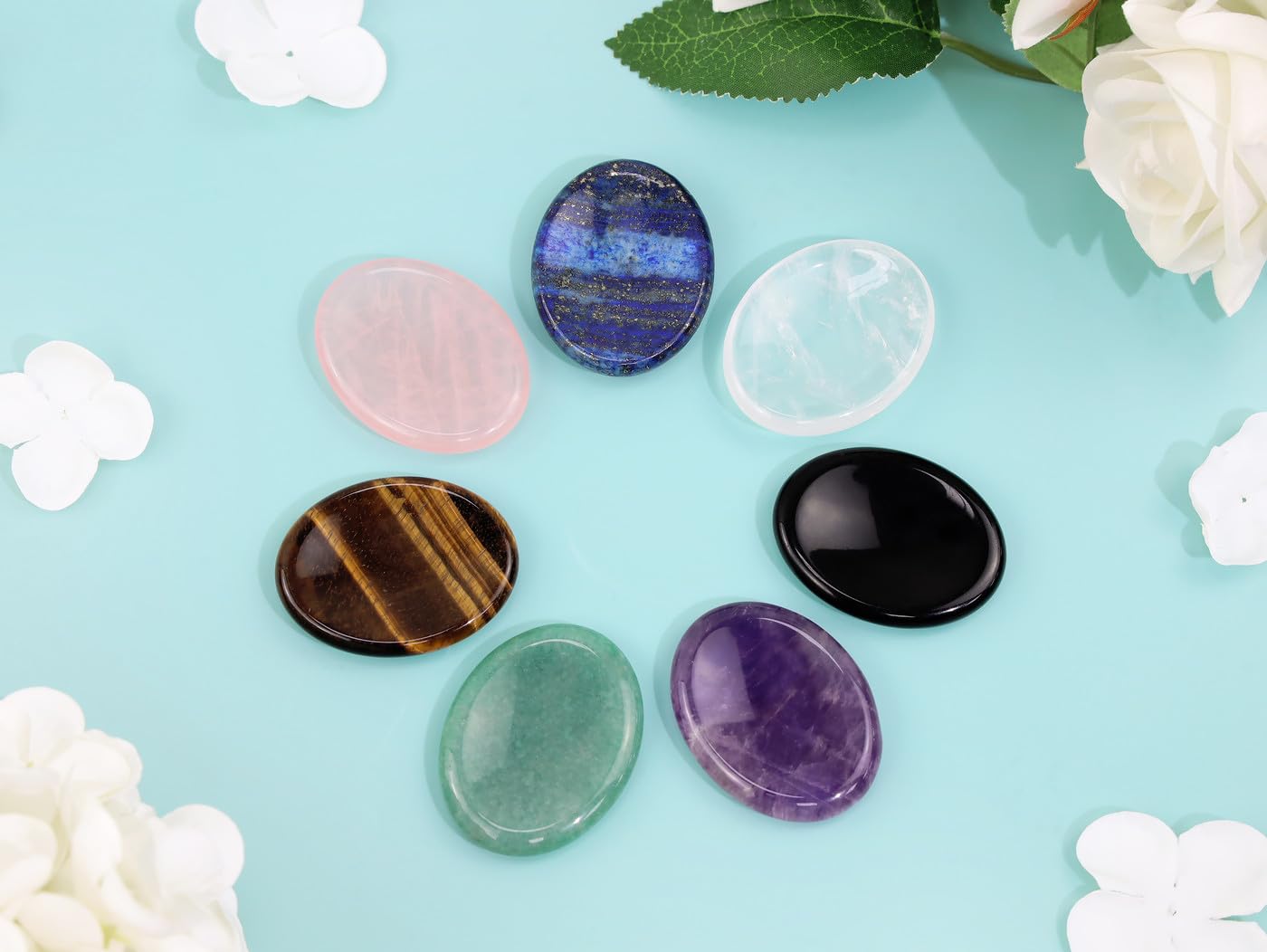 Top Plaza 2.4" Amethyst Crystal Palm Stone For Anxiety Large Healing Crystals Thumb Worry Stone Pocket Polished Gemstones Reiki Balancing Meditation Crystal - View #9