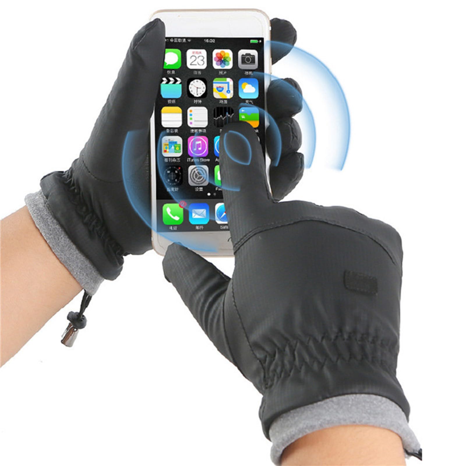 Guantes de esquí de Invierno para Hombre, Resistentes al Viento, para Mantener el Calor, Dedos con Pantalla táctil, Ligeros, Antideslizantes, Suaves, para Ciclismo