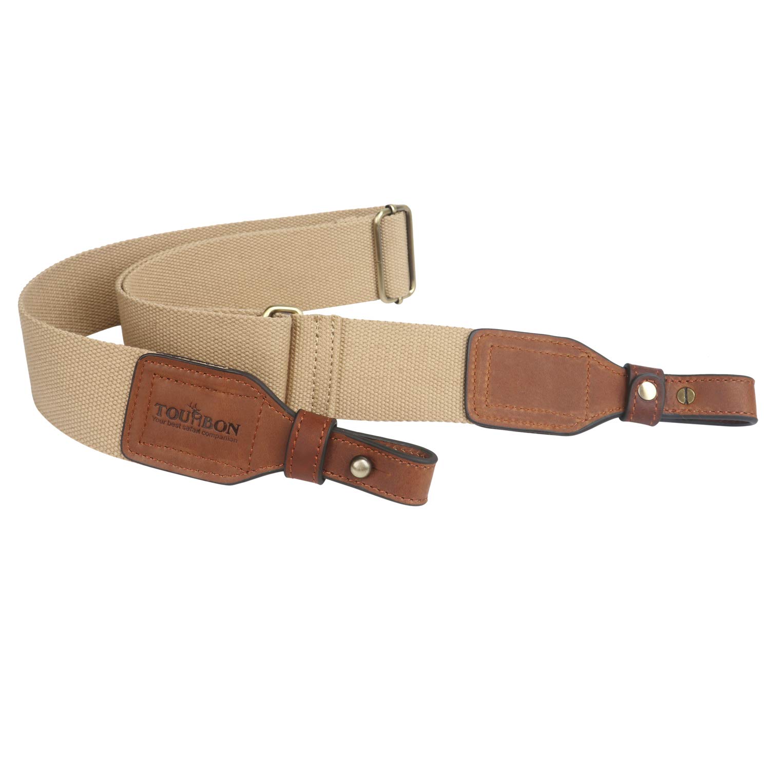 Tourbon 2 Baumwolle und braun Leder Gun Sling Gewehr Tragegurt