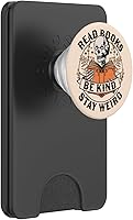 Vista 6 de Read Books Be Kind Stay Weird Libro de lectura de esqueleto Bookish PopSockets MagSafe PopGrip para iPhone