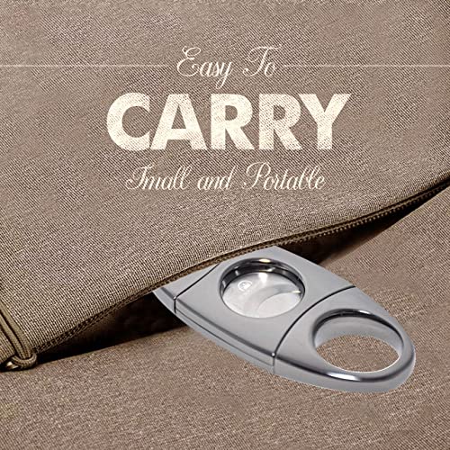 69Bourbons Cigar Cutter Stainless Steel Guillotine Double Cut, Portable Smooth Cigar Clipper With 1 Inch Diameter Hole Suitable For Most Cigars - Perfect For Groomsmen & Smokers, Gift For Dad #TOP3