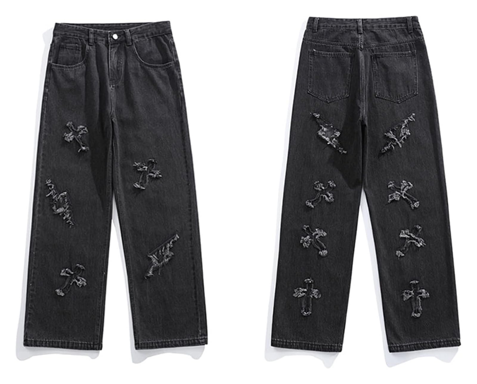 SIYAN Y2k męskie luźne dżinsy męskie hip-hopowe spodnie jeansowe proste dżinsy High Street Streetwear spodnie dżinsowe spodnie z szerokimi nogawkami vintage Y2K proste nogawki Streetwear