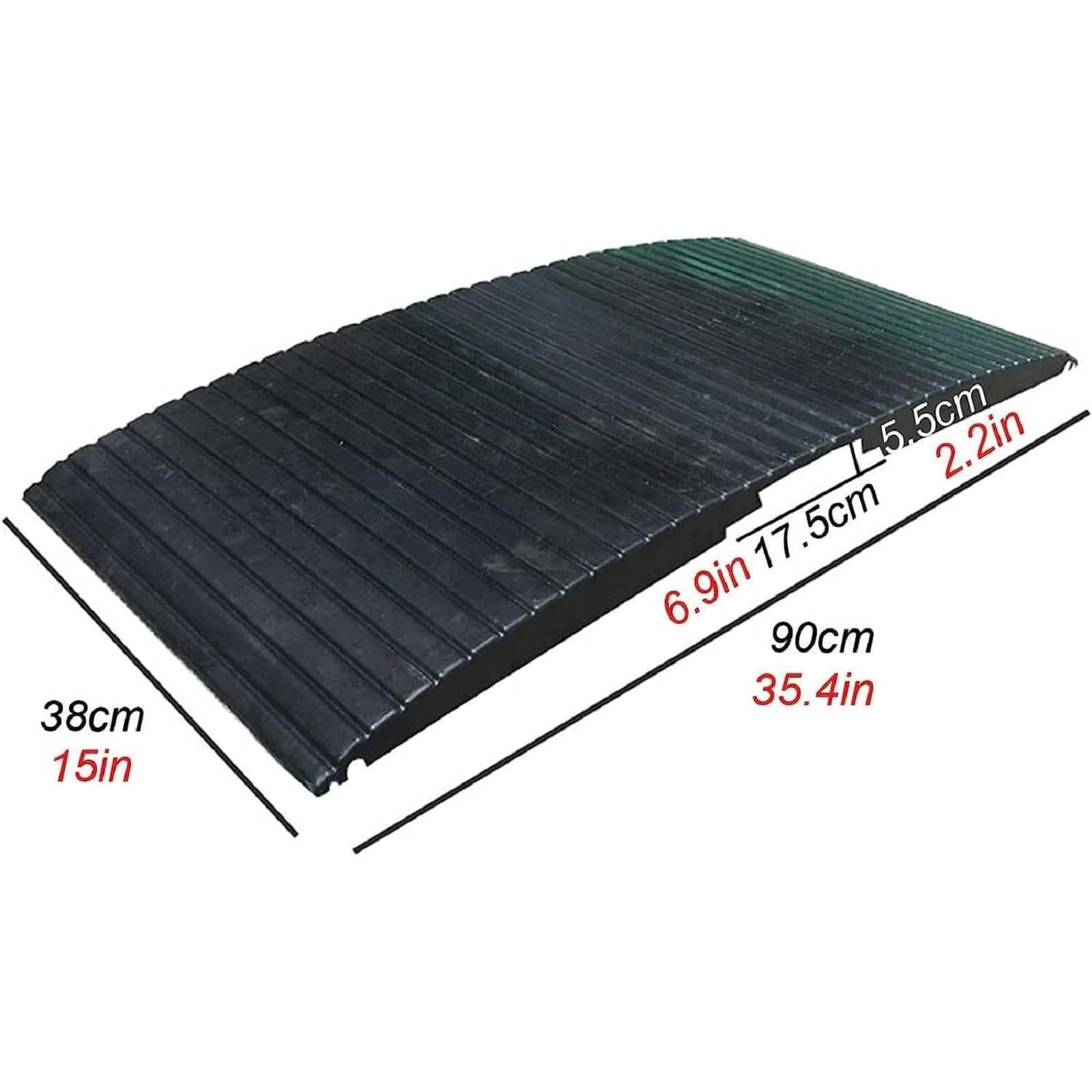Rampa portátil de goma para silla de ruedas para puertas, rampa de transición antideslizante para ducha, garaje, bricolaje, elevación de 2 a 3 pulgadas con marco de apoyo