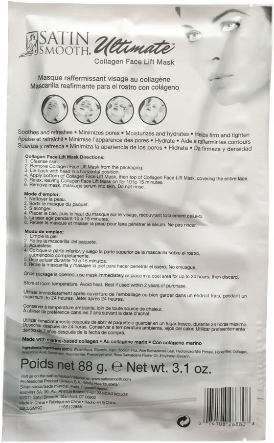 Satin Smooth MILK 'N HONEY Collagen Masks FACE LIFT Masks