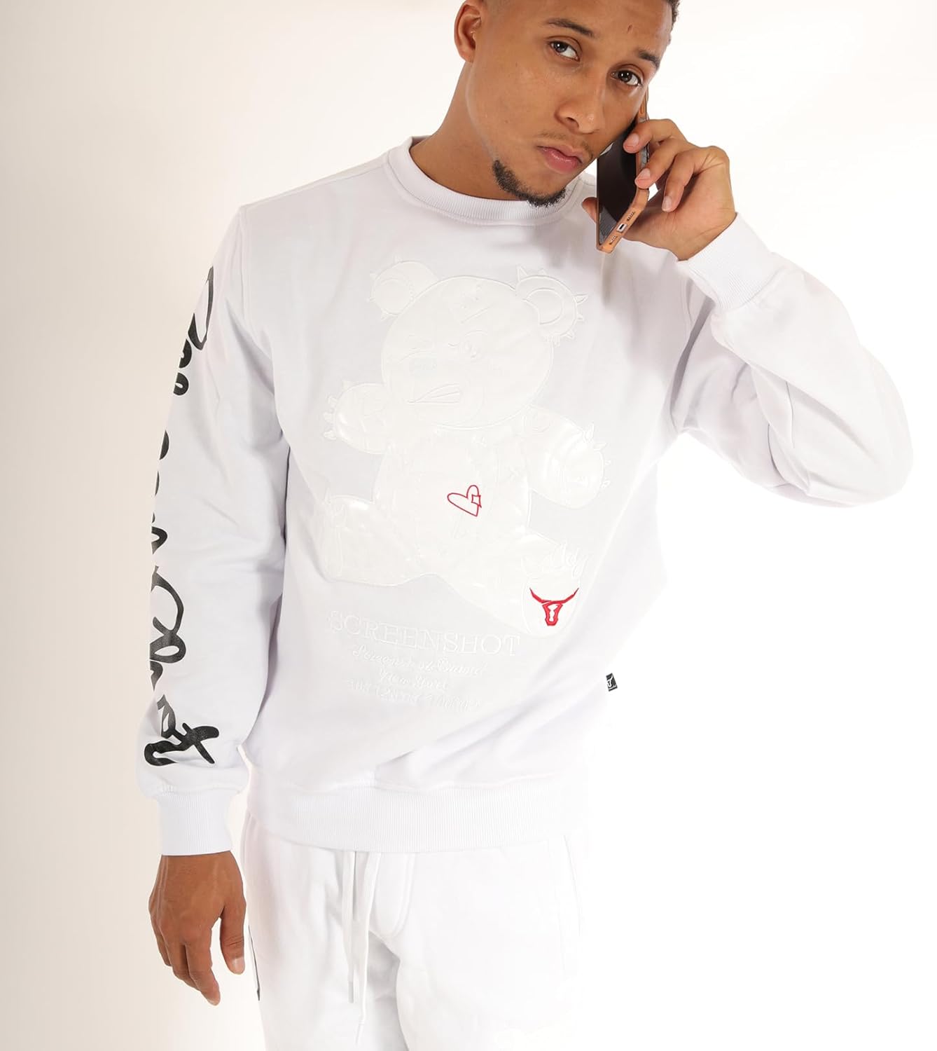 SCREENSHOT Mens Urban NYC Hip Hop Premium Fleece - Pullover Active Streetwear Fashion Crew Neck Sweatshirt - Image 2