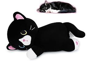 Achwishap Cat Plush, Black Cat Body Pillow