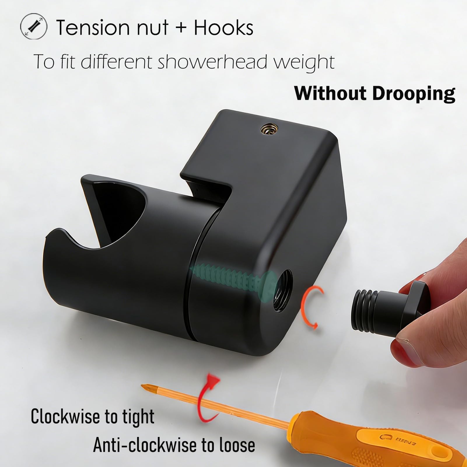 Wall Mount Shower Head Holder – 360° Adjustable, No-Drill Adhesive Grip For Any Shower