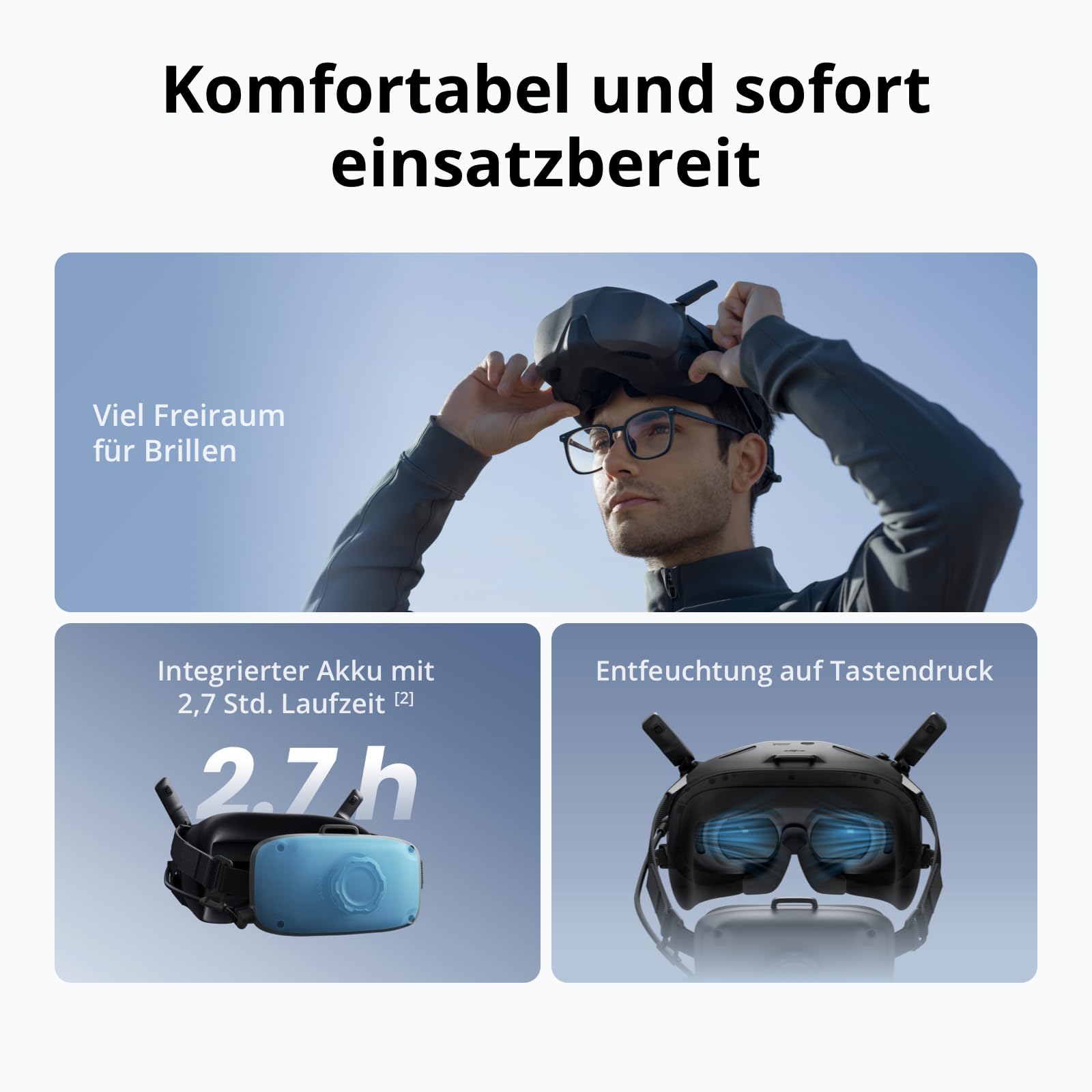DJI Goggles N3, FPV Goggles mit 1080p ultrabreitem Bildschirm, Immersives Flugerlebnis, FPV Goggles für Drohnen, Wireless Streaming, Goggles für Drohnen, Einsatzbereites Kit, AR Cursor