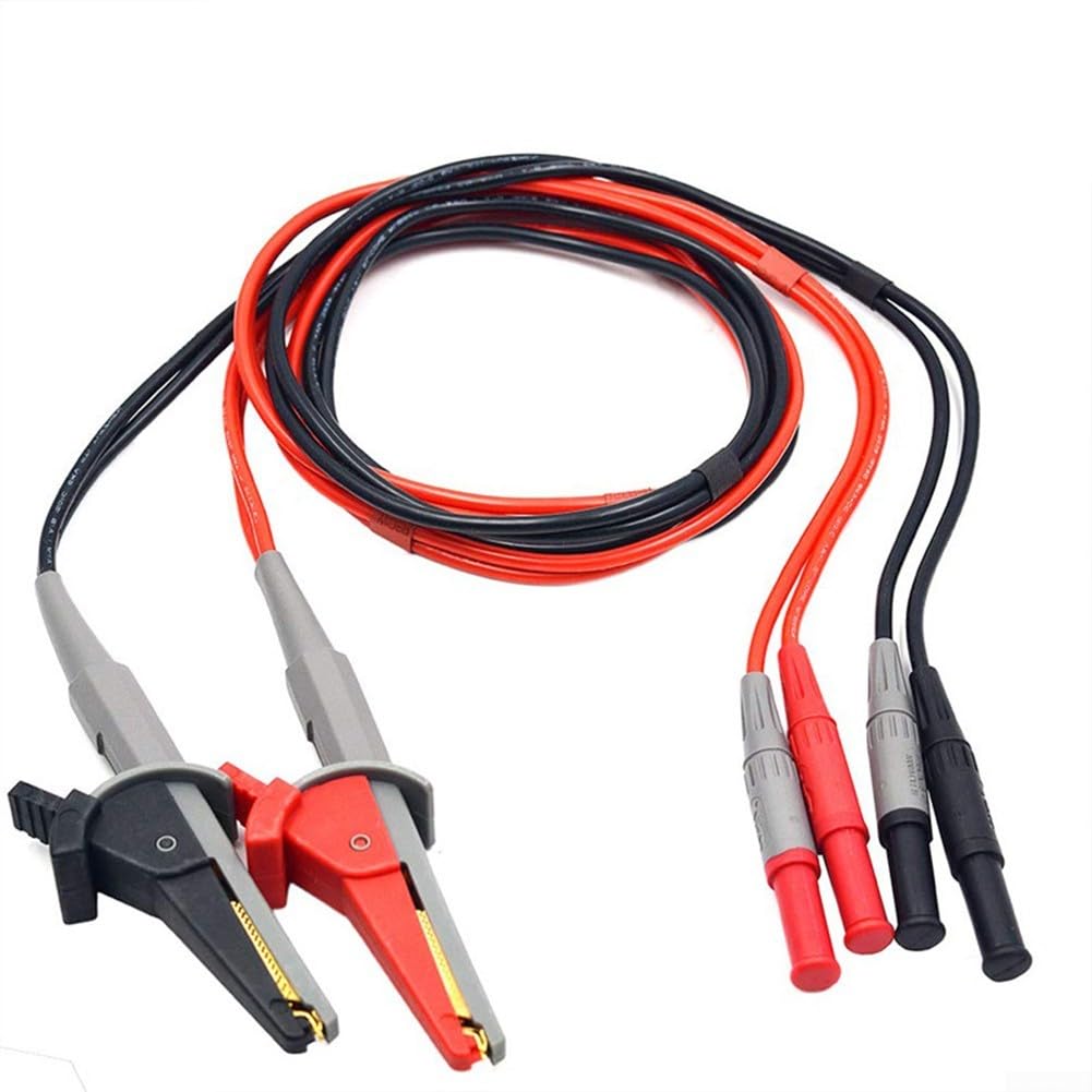 Kelvin Clip Test, 4 mm Bananenstecker, Silikondraht, für Batterie-Innenwiderstand, LCR-Messung, Multimeter, Klemme