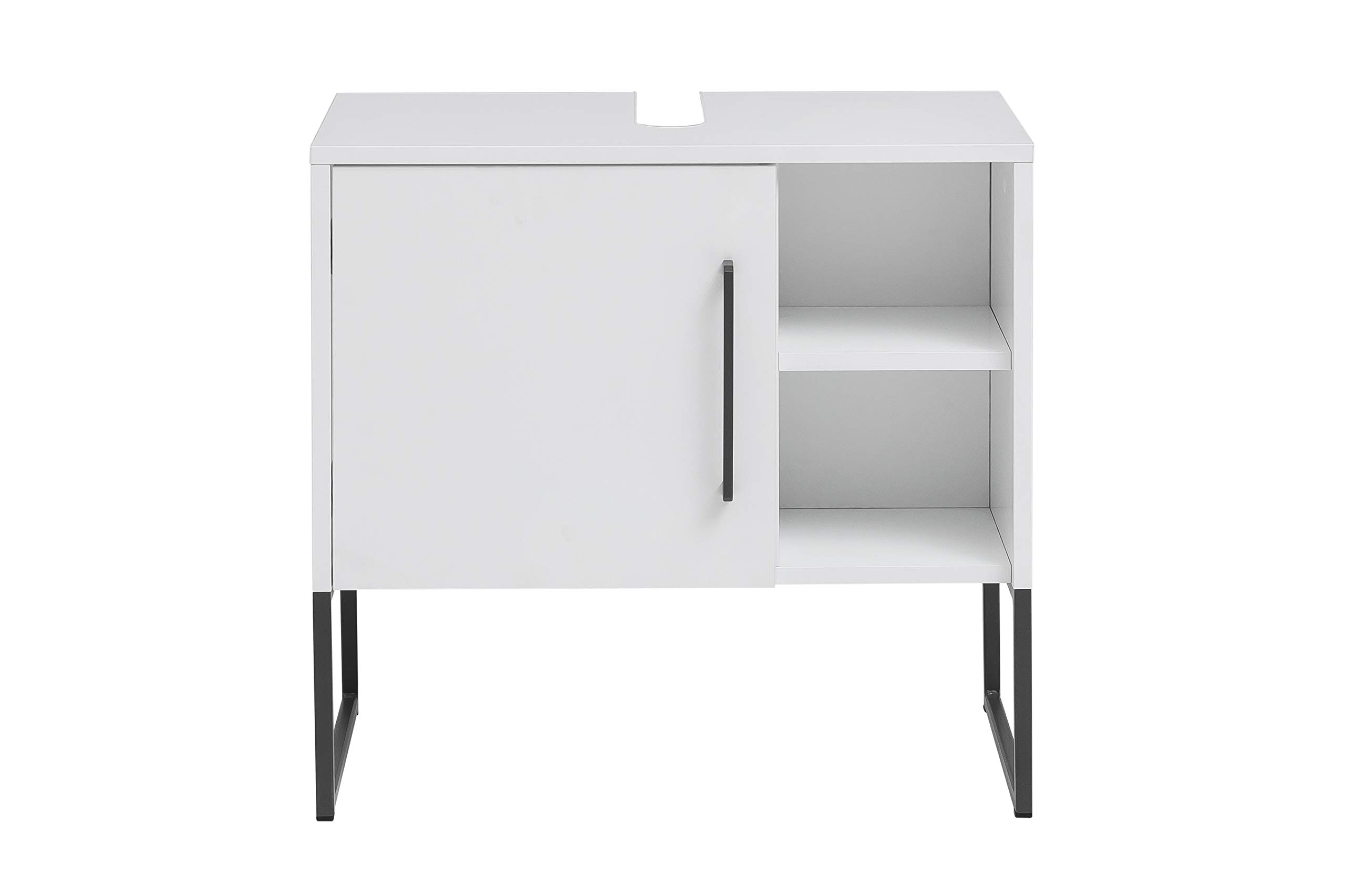Schildmeyer Waschbeckenunterschrank 146151 Limone, 60,4 x 59,9 x 33 cm, weiß matt