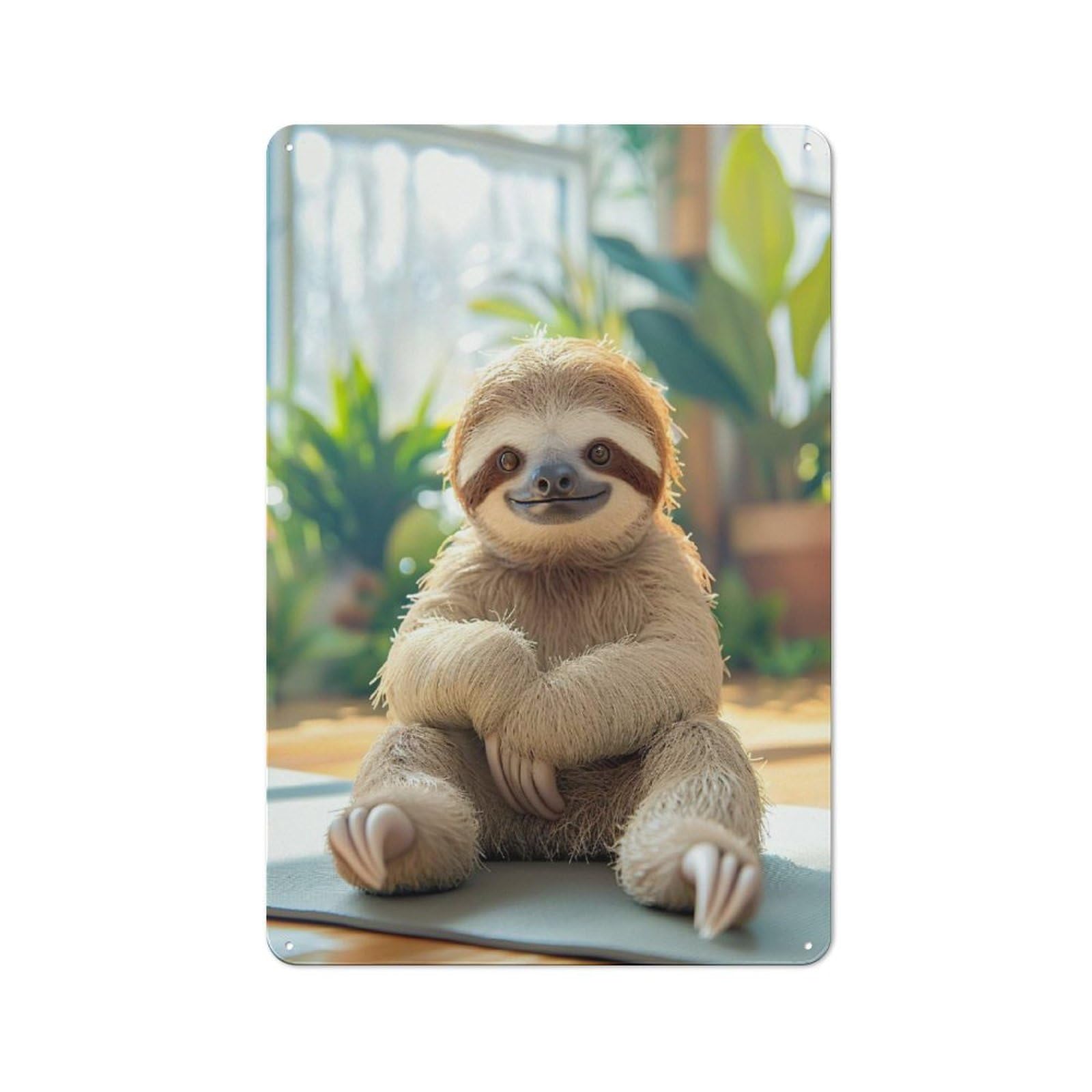 Junmoney Do Yoga Like A Sloth 30X20cm Retro Tin Sign With For Home Office Or Studio, For Home Interiors, Feature Walls And Decorative Displays