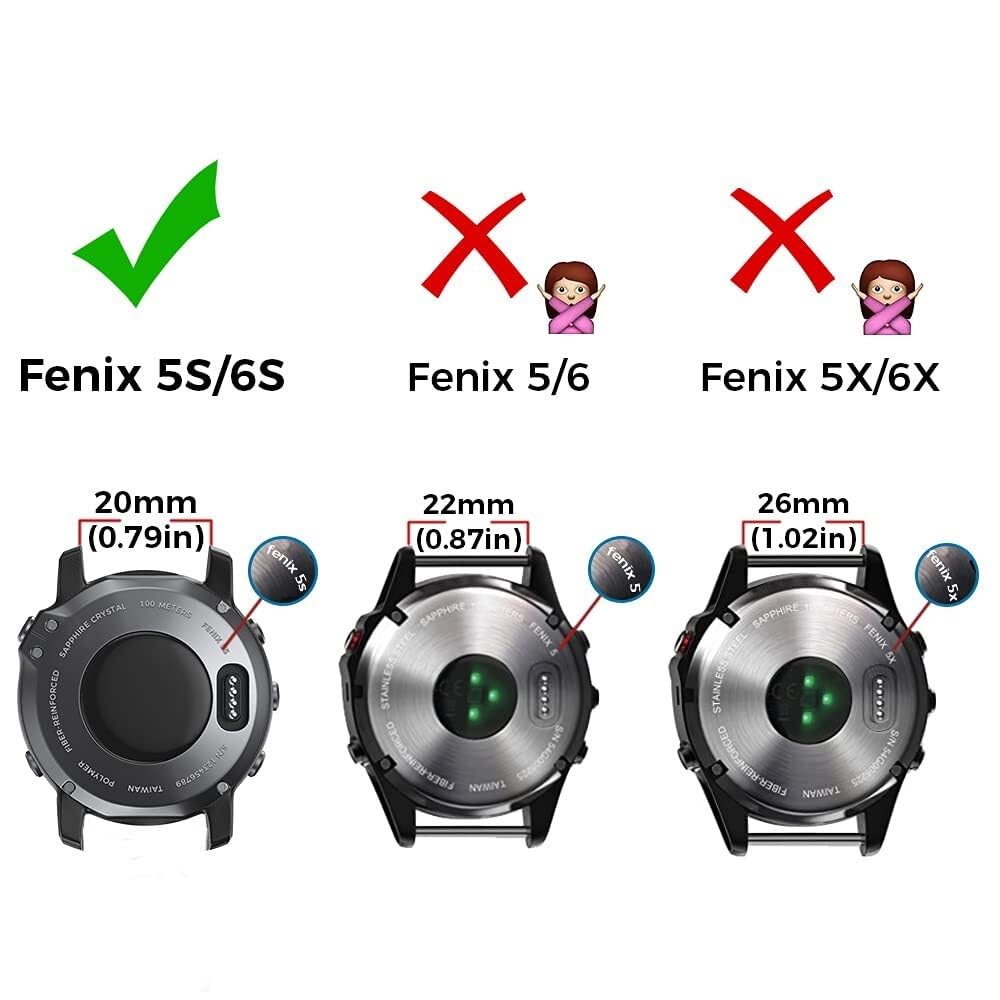 Do zegarków Fenix ​​6S Pro Do zegarków Fenix ​​6S/Fenix ​​7S/Fenix ​​5S / 5S Plus/D2 Delta S Smartwatch (biało-czarny)